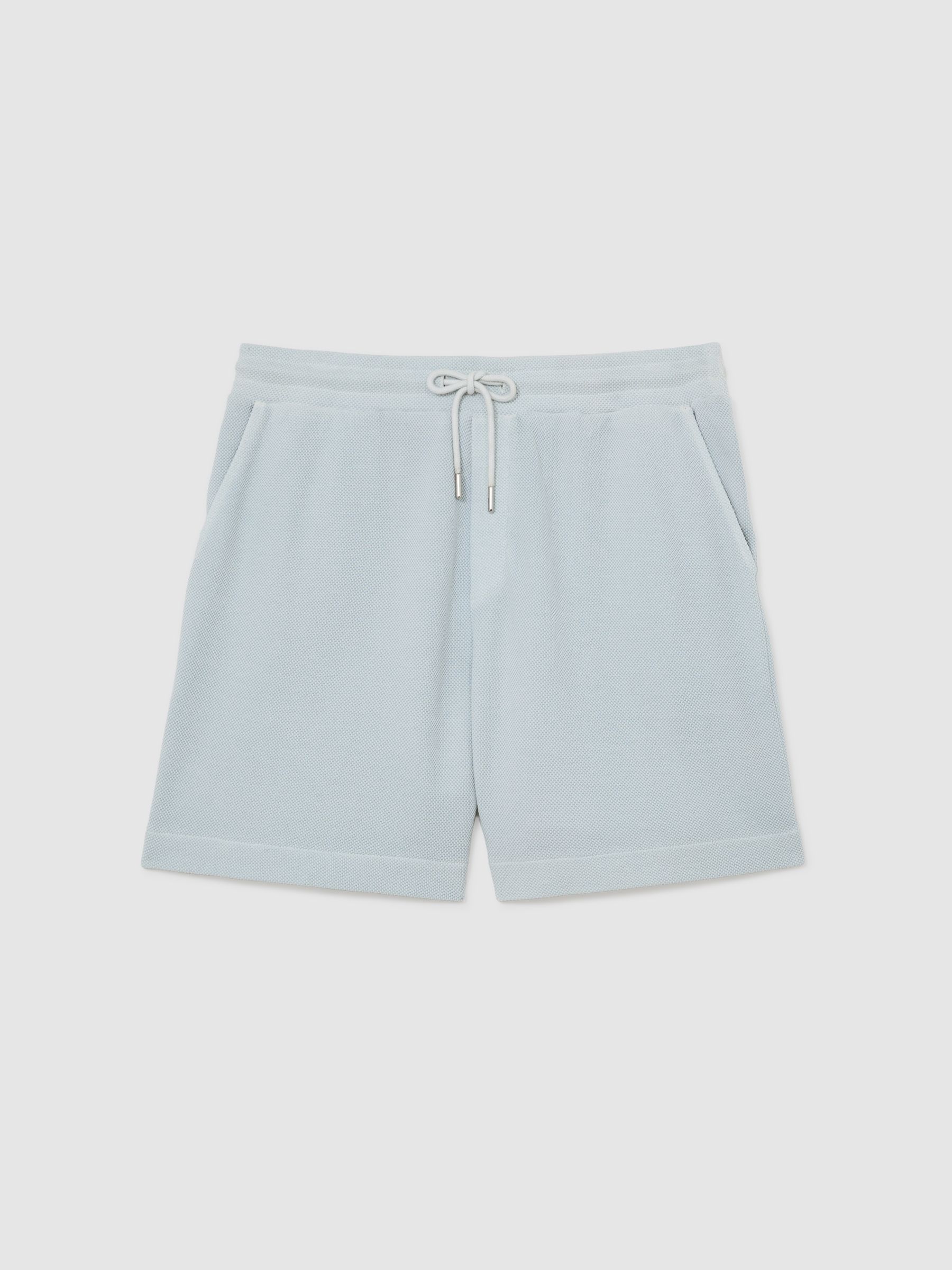 Cotton-Pique Garment-Dyed Shorts in Light Blue - image 1