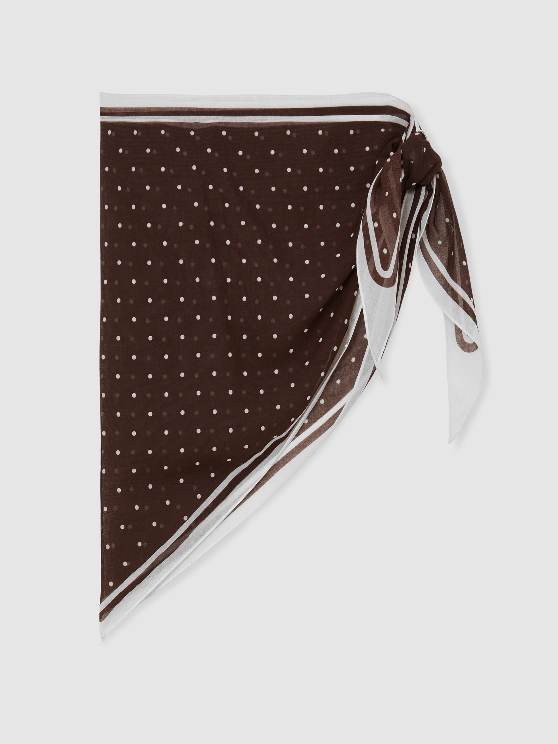 Polka-Dot Beach Cover-Up Sarong in Chocolate - Image 2 of 5