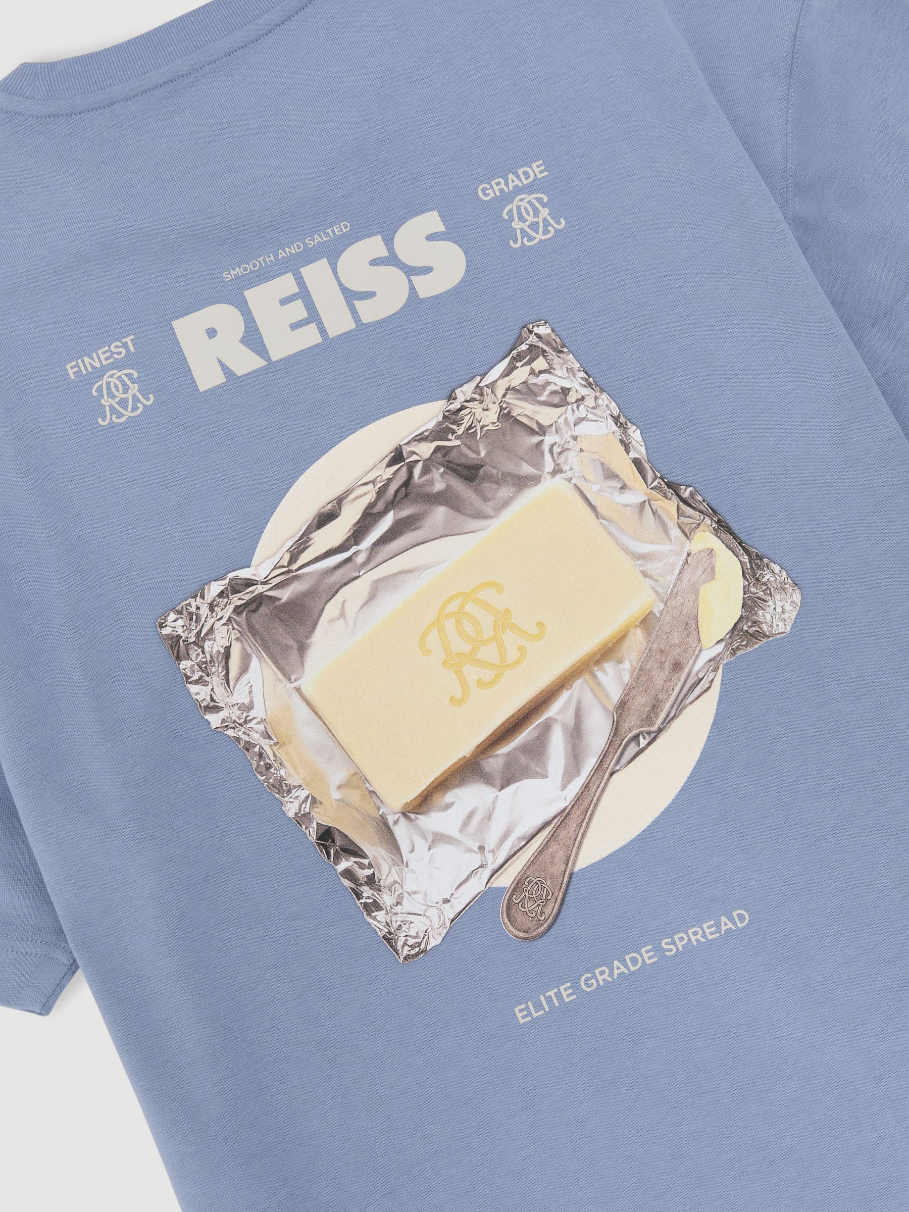 Monogram Butter Relaxed-Fit T-Shirt in Soft Blue - image 3