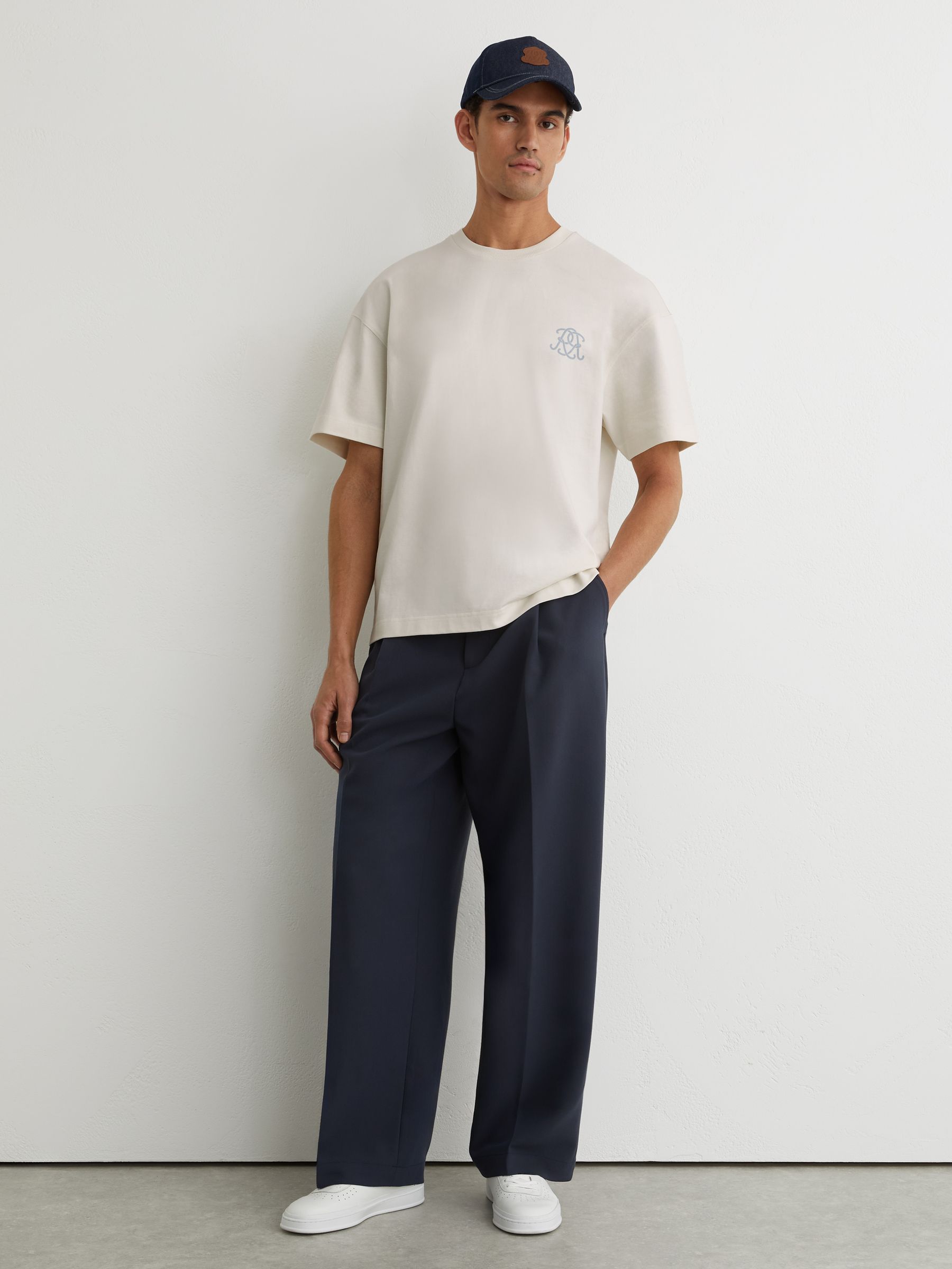 Monogram Butter Relaxed-Fit T-Shirt in White - Image 4 of 7