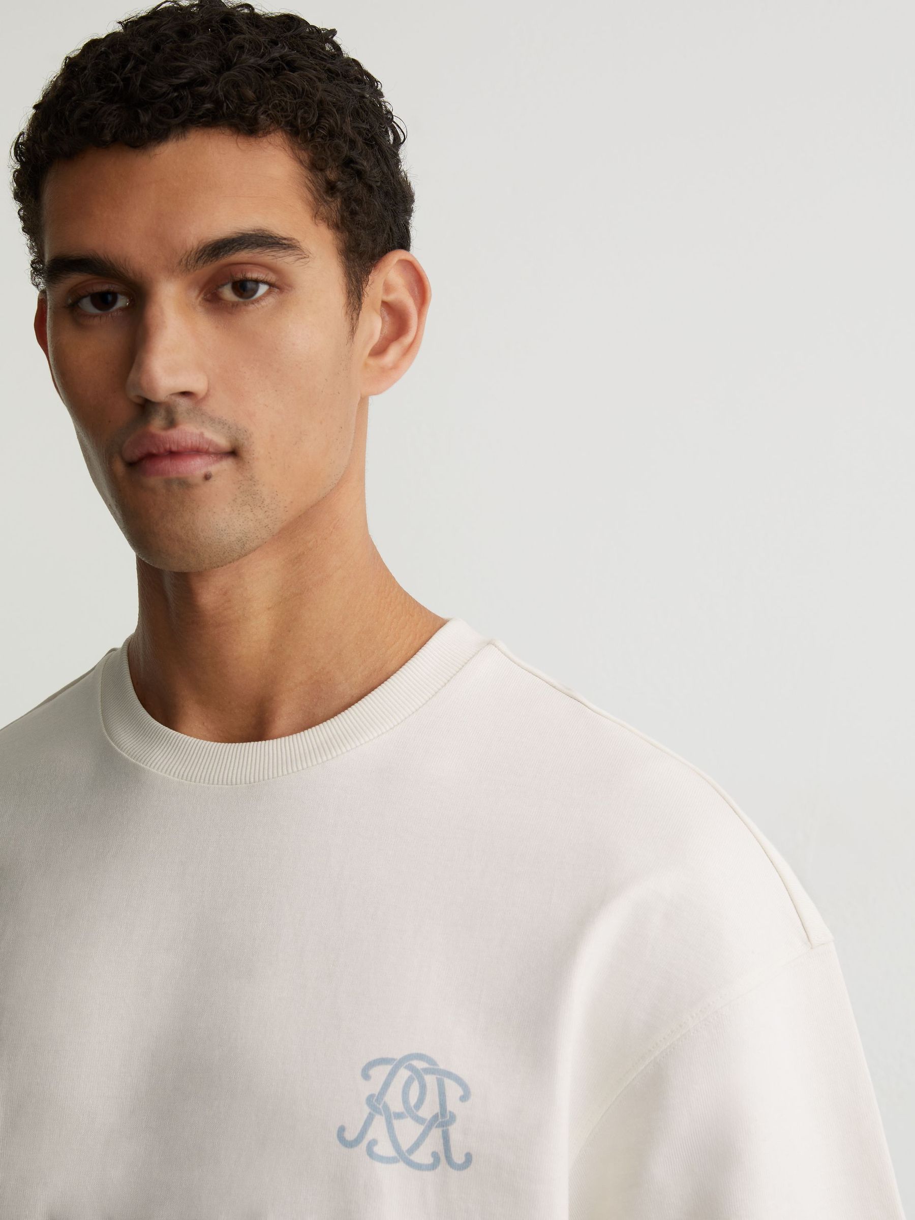 Monogram Butter Relaxed-Fit T-Shirt in White - image 5