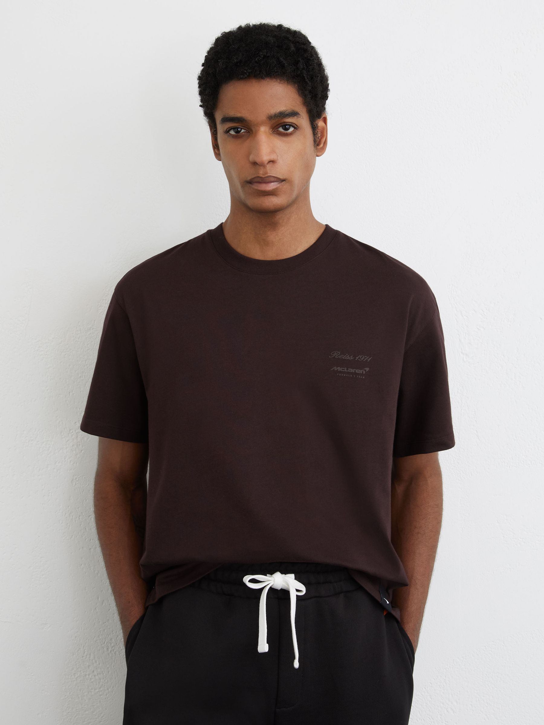 McLaren Racing Motorsport Relaxed T-Shirt Unisex-Fit in Chocolate Brown - image 5