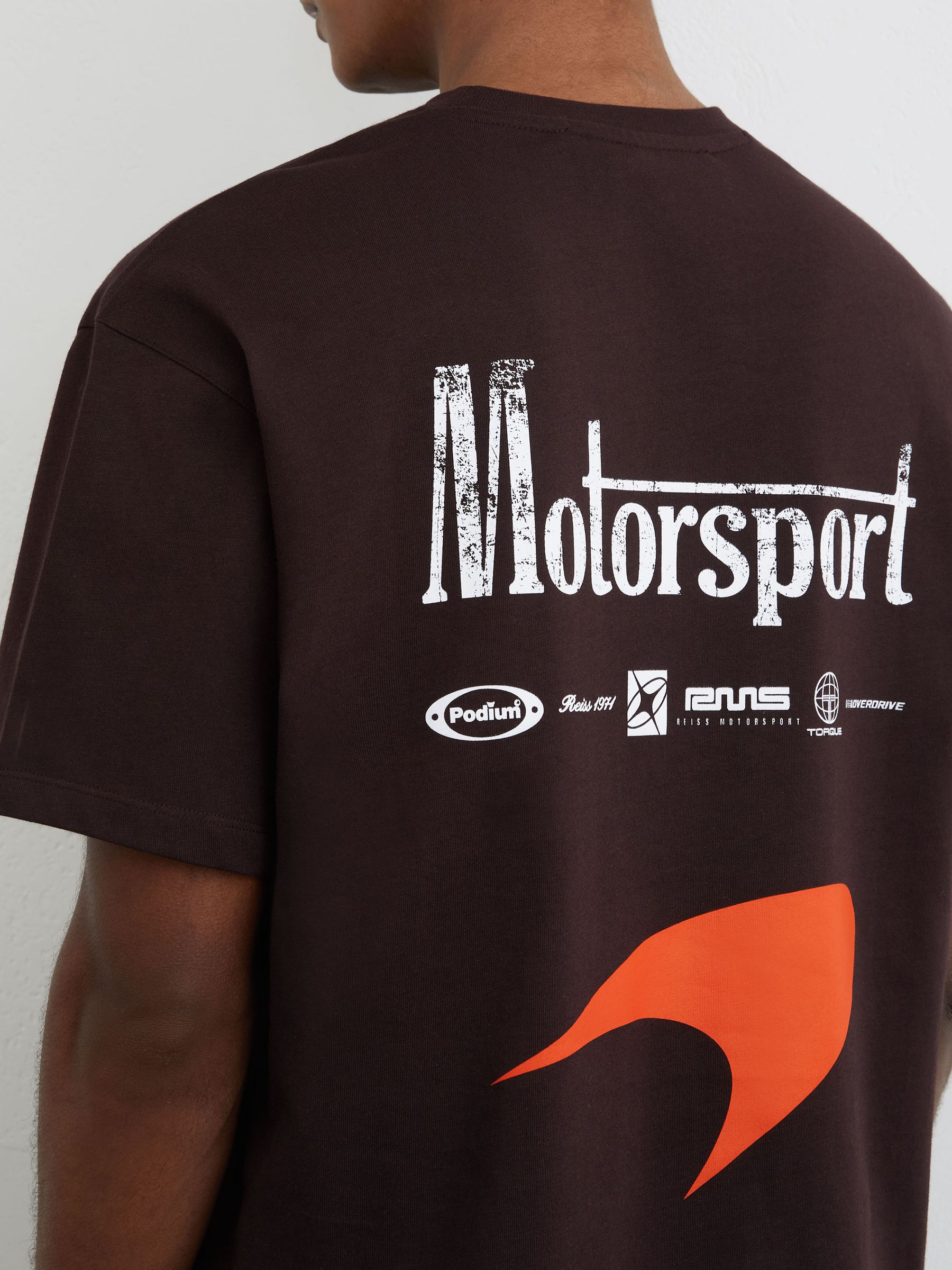 McLaren Racing Motorsport Relaxed T-Shirt Unisex-Fit in Chocolate Brown - Image 4 of 9