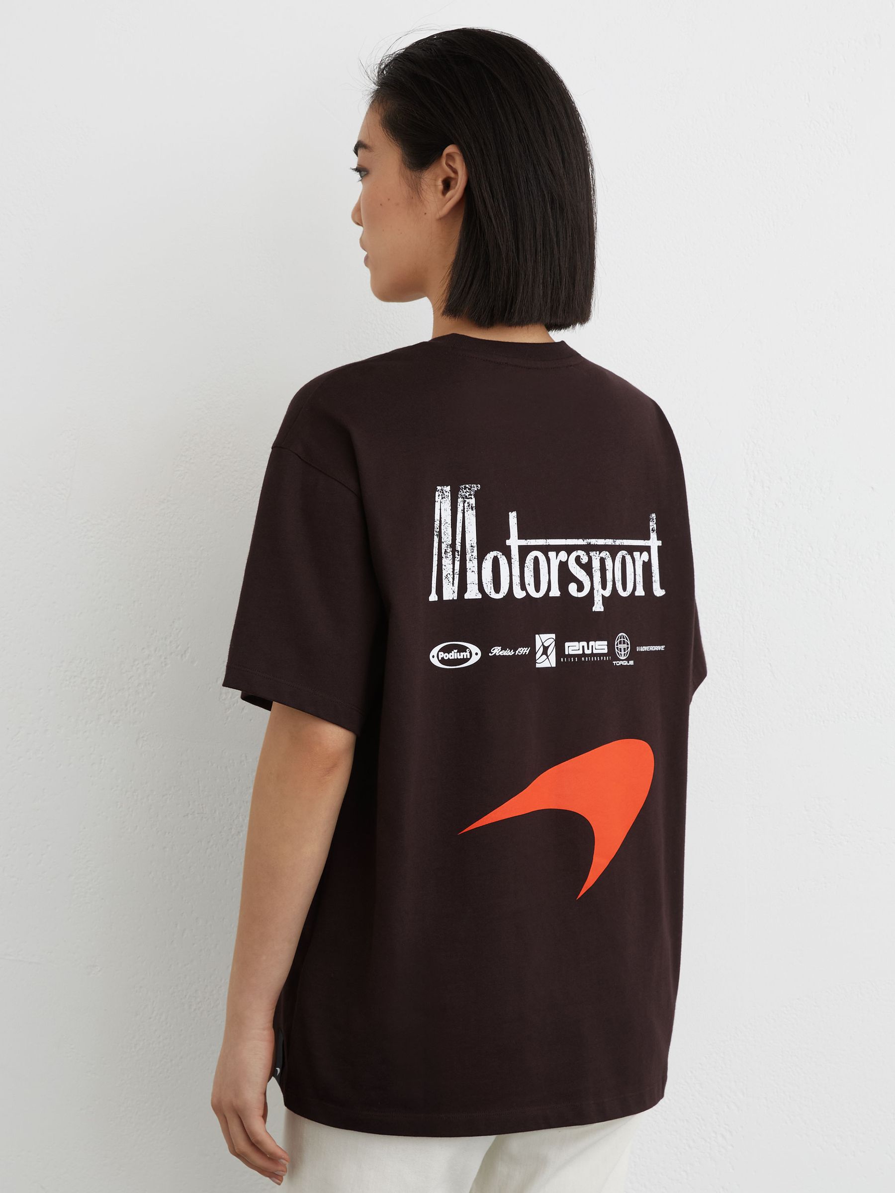 McLaren Racing Motorsport Relaxed T-Shirt Unisex-Fit in Chocolate Brown - Image 7 of 9