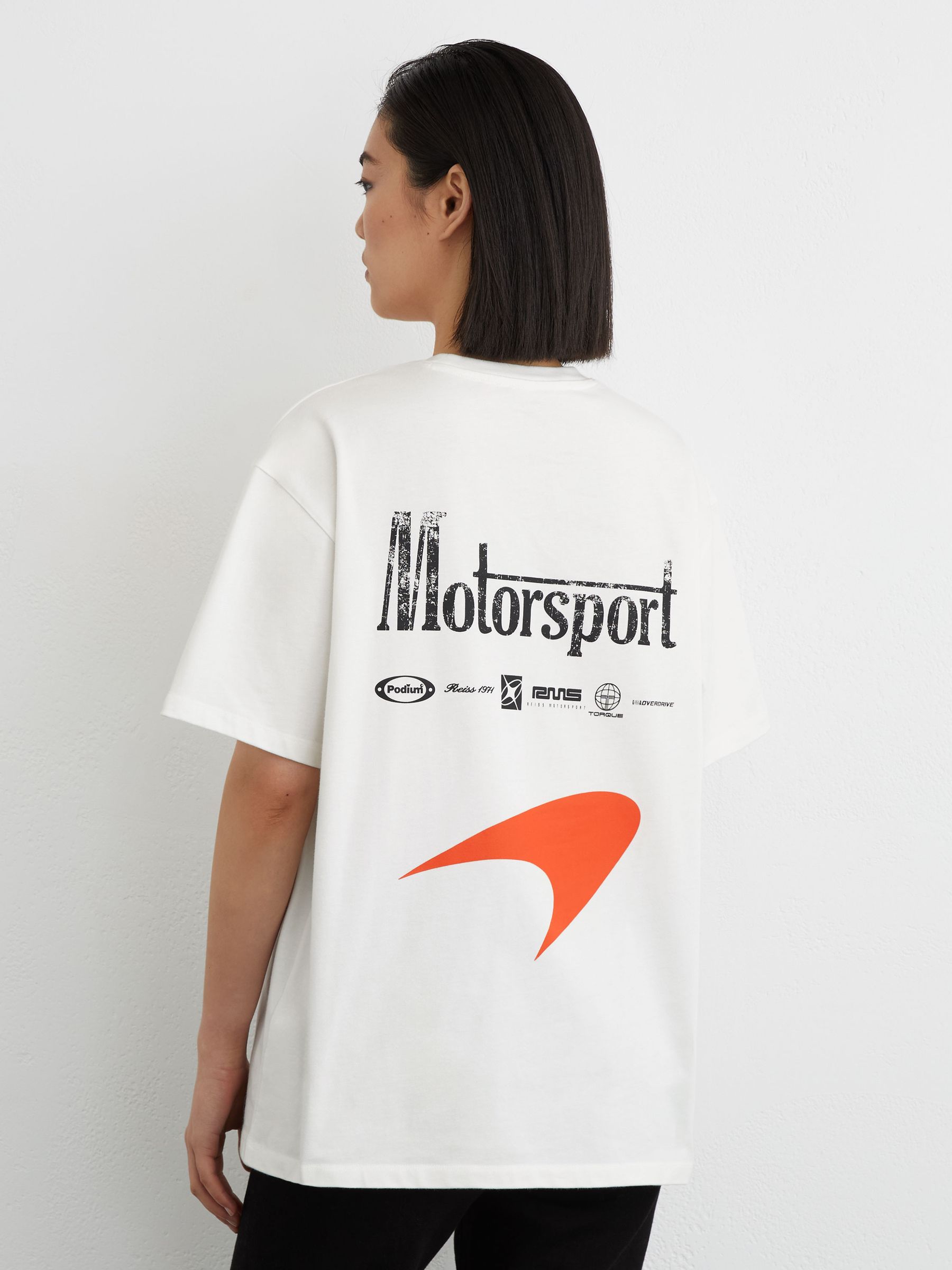McLaren Racing Motorsport Relaxed T-Shirt Unisex-Fit in White - Image 4 of 7
