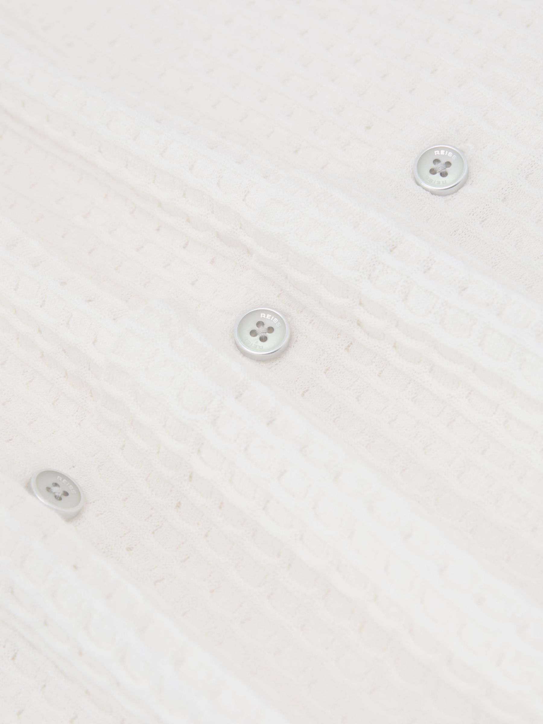 Textured-Knit Button-Through Shirt in White - image 3