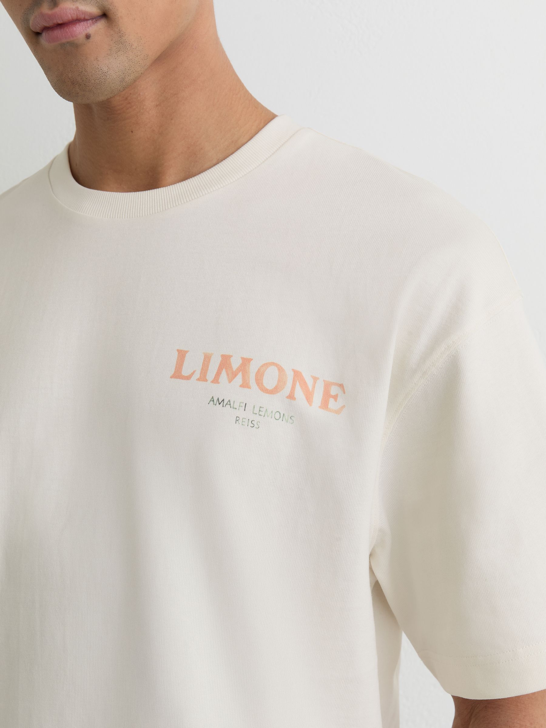 Cotton Lemon-Print Relaxed-Fit T-Shirt in White - Image 4 of 5