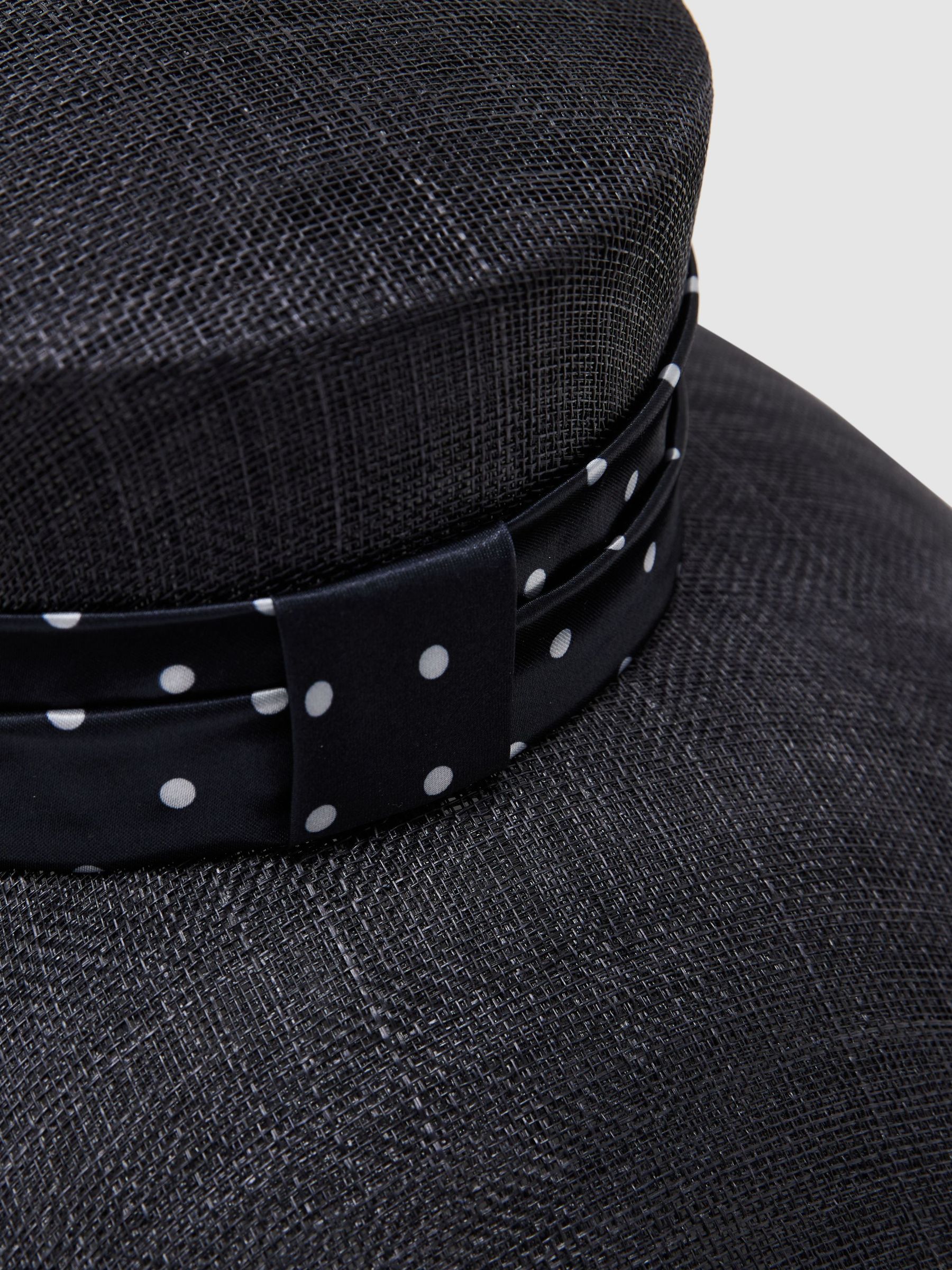 Polka Dot-Trim Occasion Hat in Navy - image 2