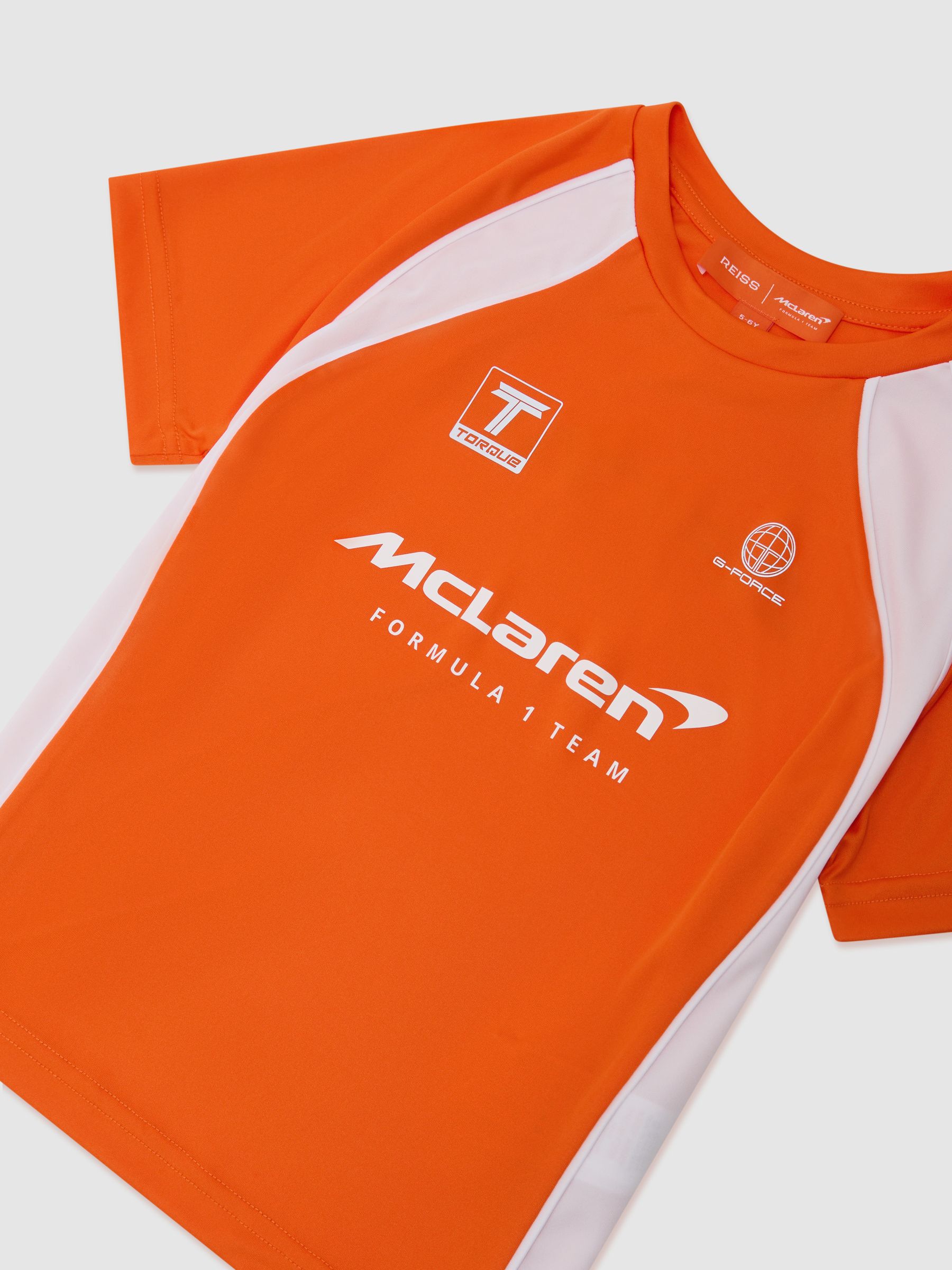 3-9 yrs McLaren Racing Relaxed Contrast Oscar T-Shirt Unisex-Fit in Papaya Orange - Image 2 of 3