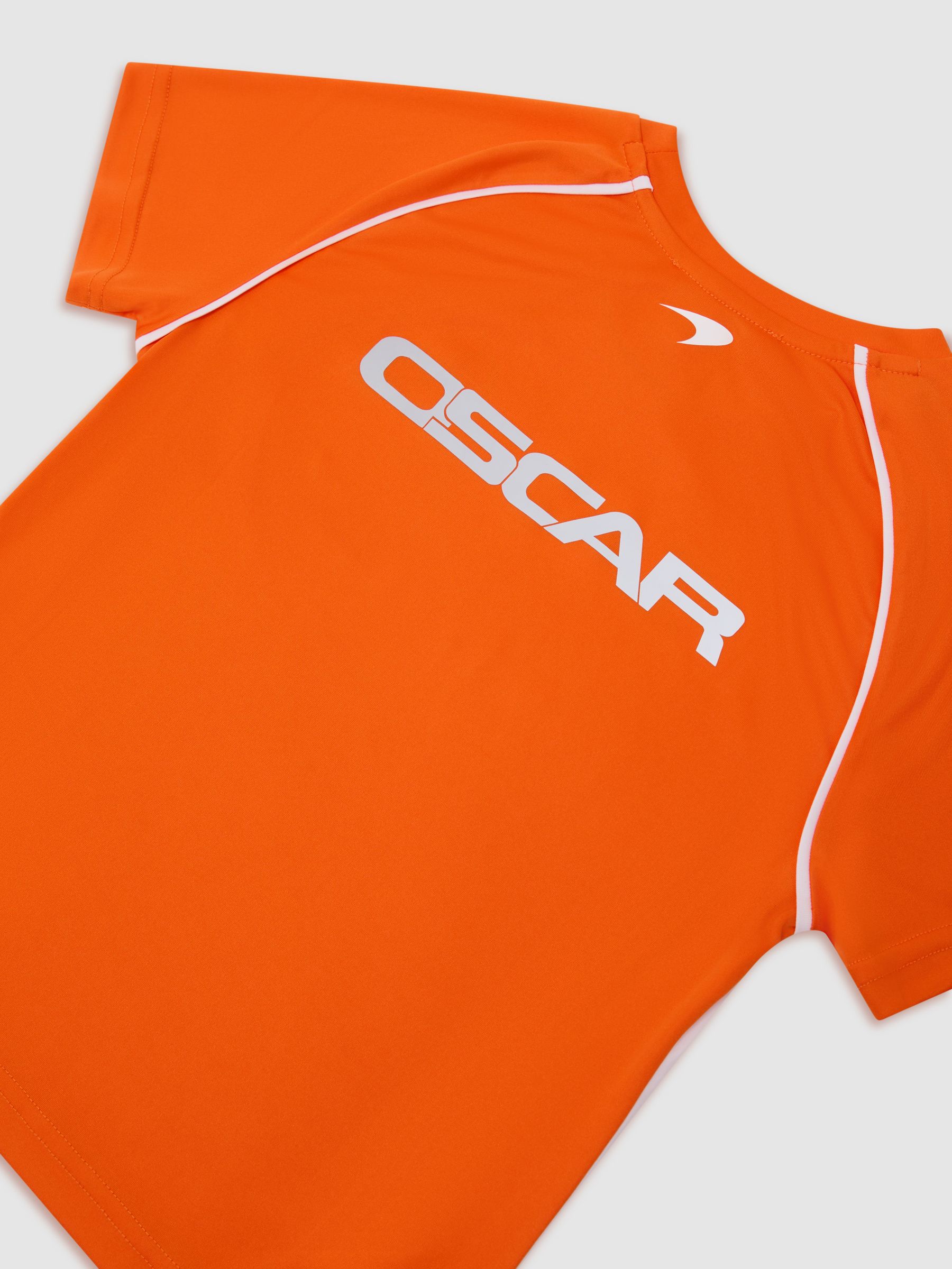 3-9 yrs McLaren Racing Relaxed Contrast Oscar T-Shirt Unisex-Fit in Papaya Orange - Image 3 of 3