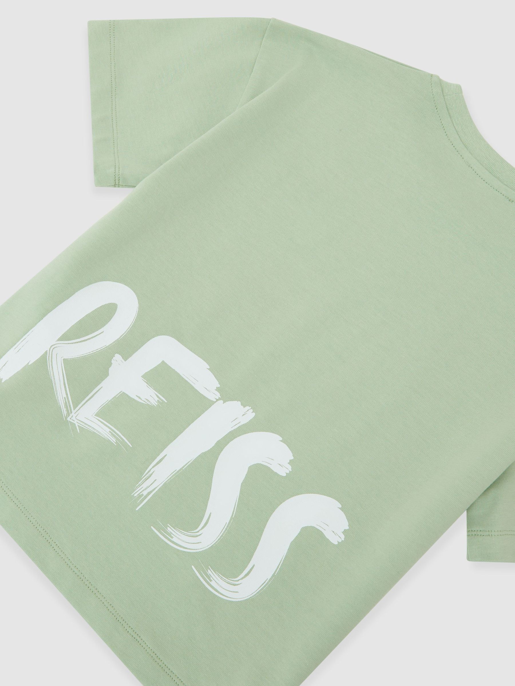 Cotton Relaxed Logo-Print T-Shirt in Ultramarine Green - Image 1 of 3