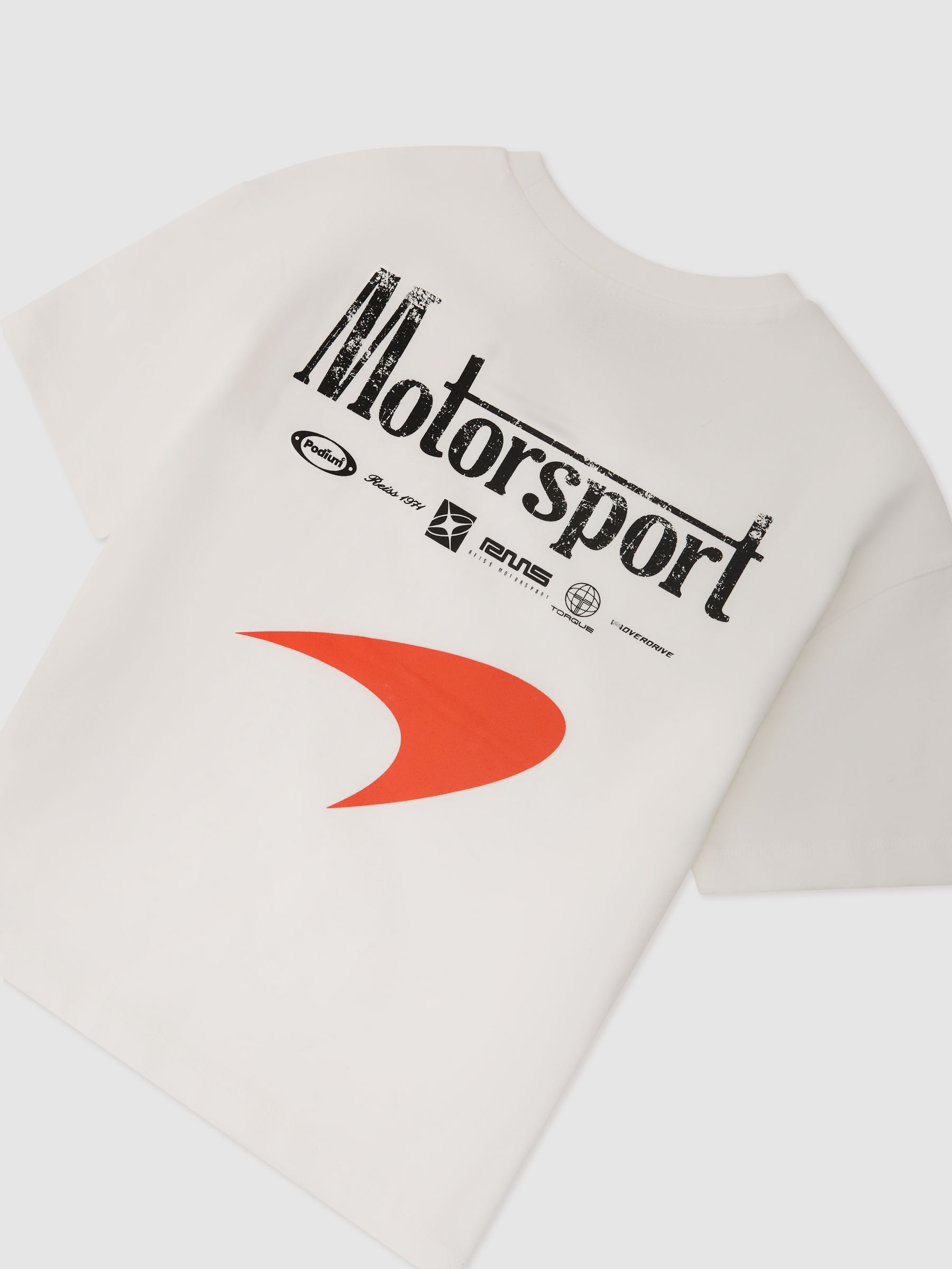 9-13 yrs McLaren Racing Motorsport Relaxed T-Shirt Unisex-Fit in White - Image 1 of 3