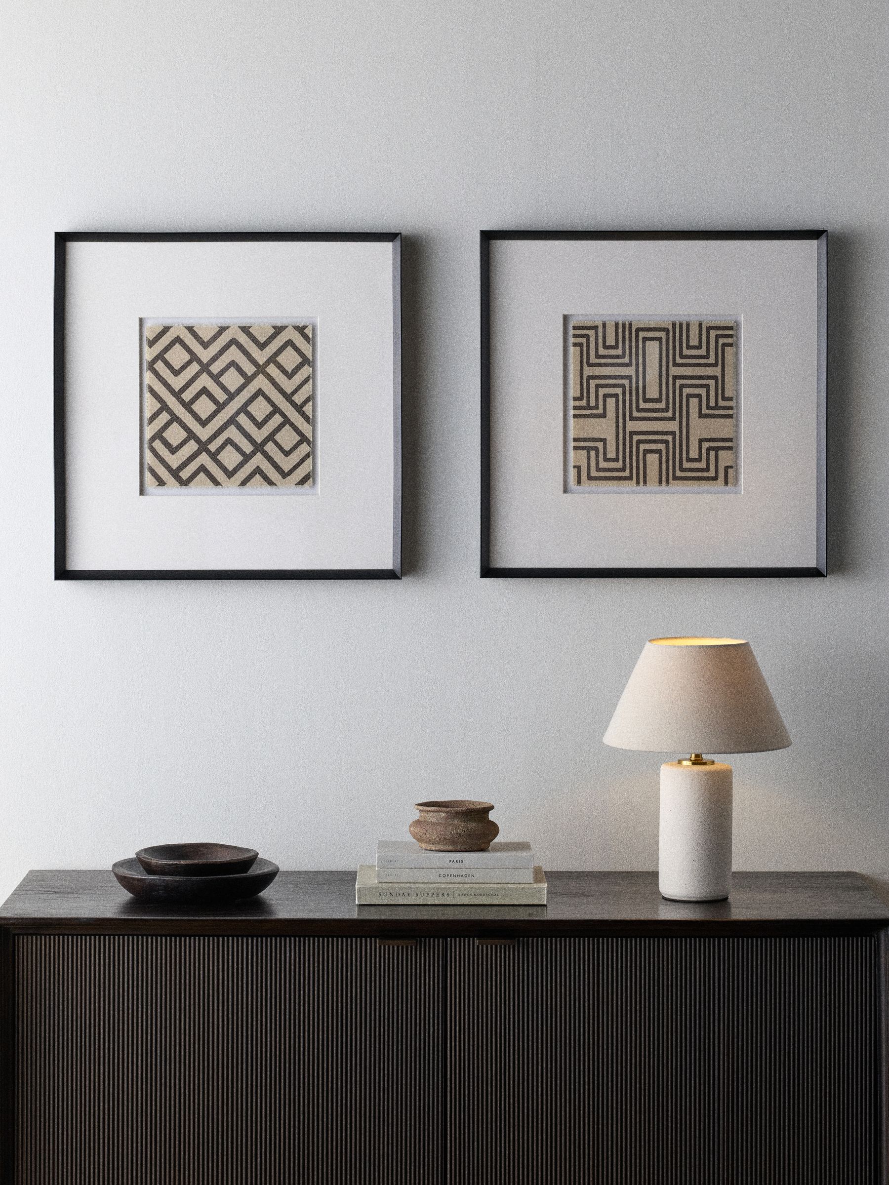 The Set 2 Pack Black/White Abstract Wall Arts - Image 1 of 2