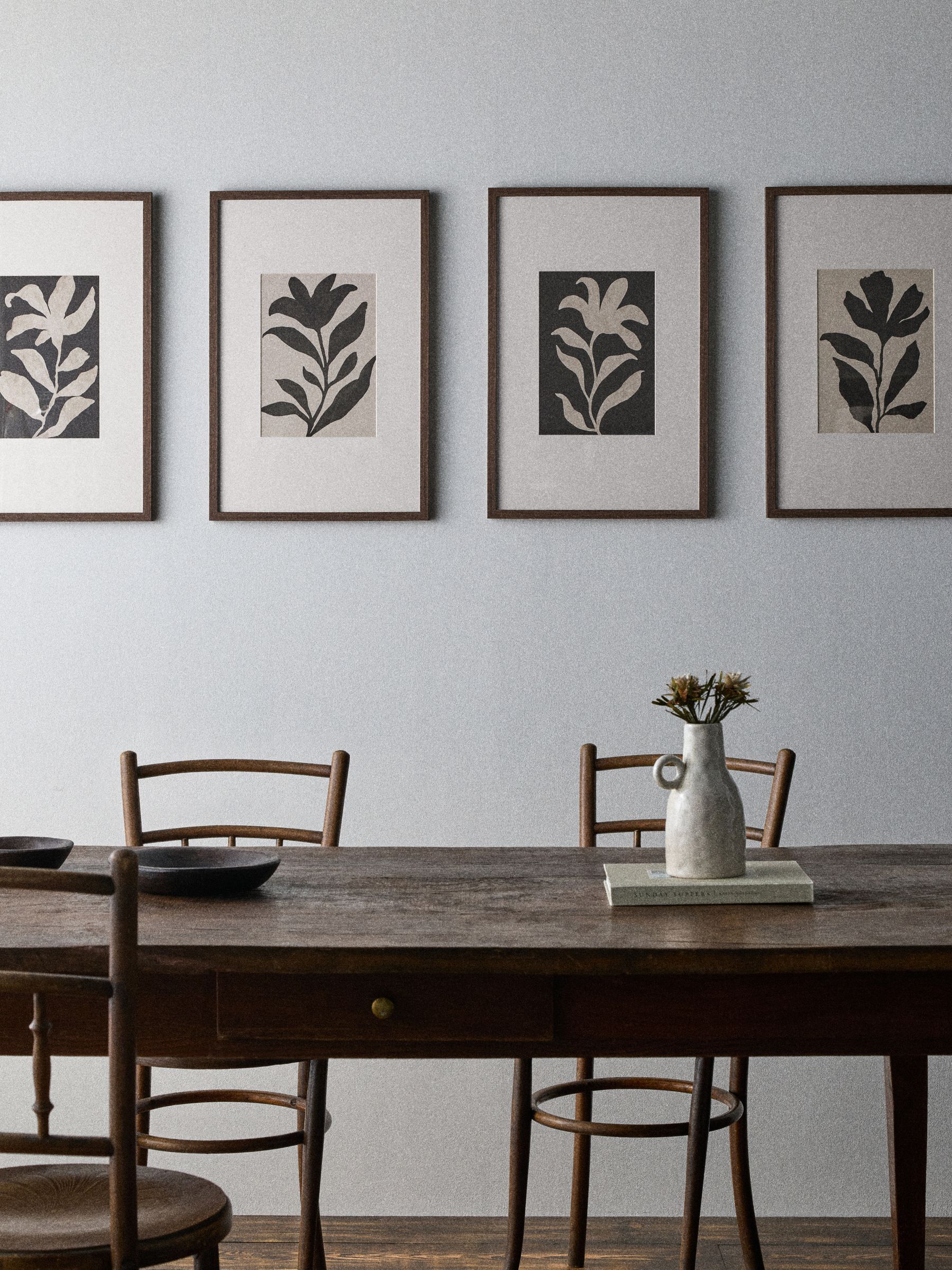 The Set 4 Pack Black/White Floral Wall Arts - Image 1 of 3