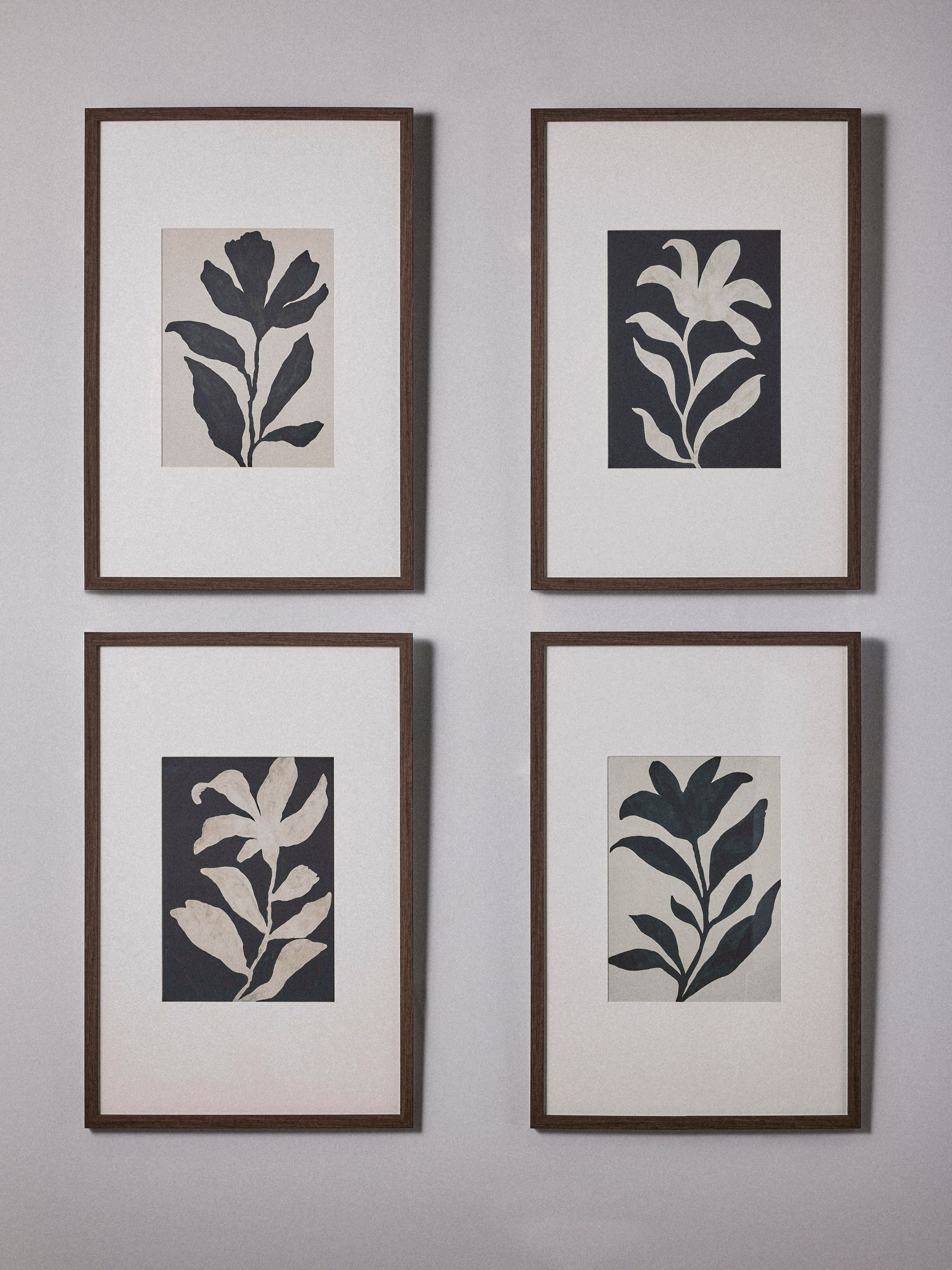 The Set 4 Pack Black/White Floral Wall Arts - Image 3 of 3 The Set 4 Pack Black/White Floral Wall Arts - Image 3 of 3