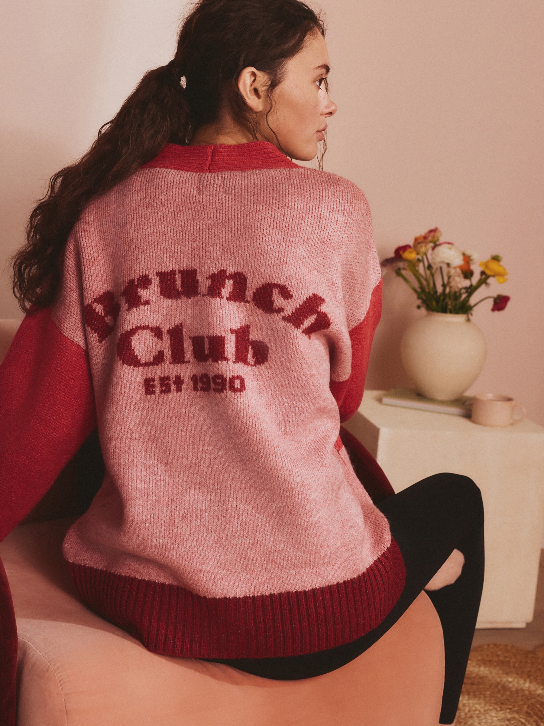 Pink Brunch Club Lounge Cardigan - Image 1 of 8