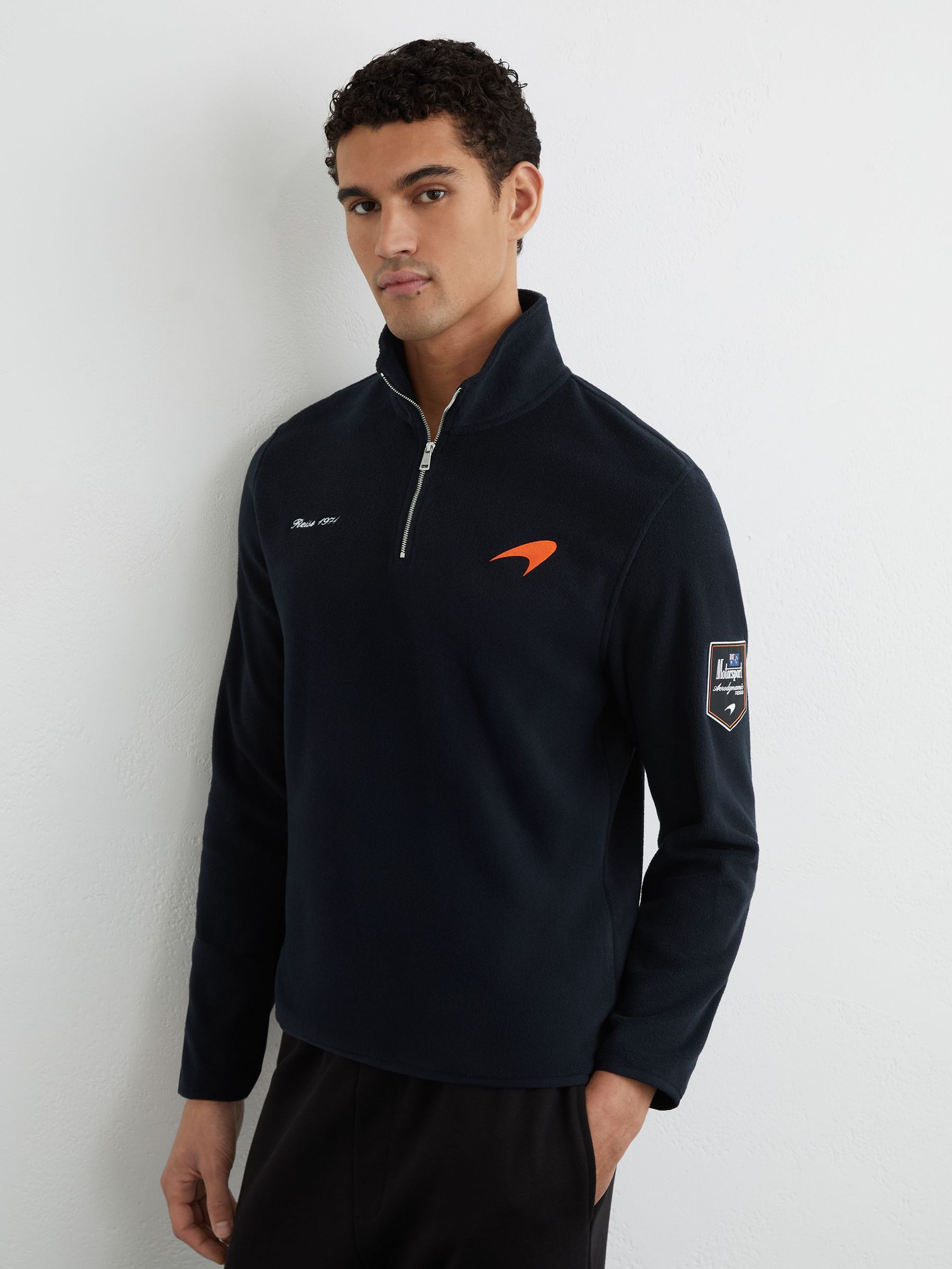 McLaren Racing Fleece Half-Zip Top Unisex-Fit in Navy - Image 3 of 9