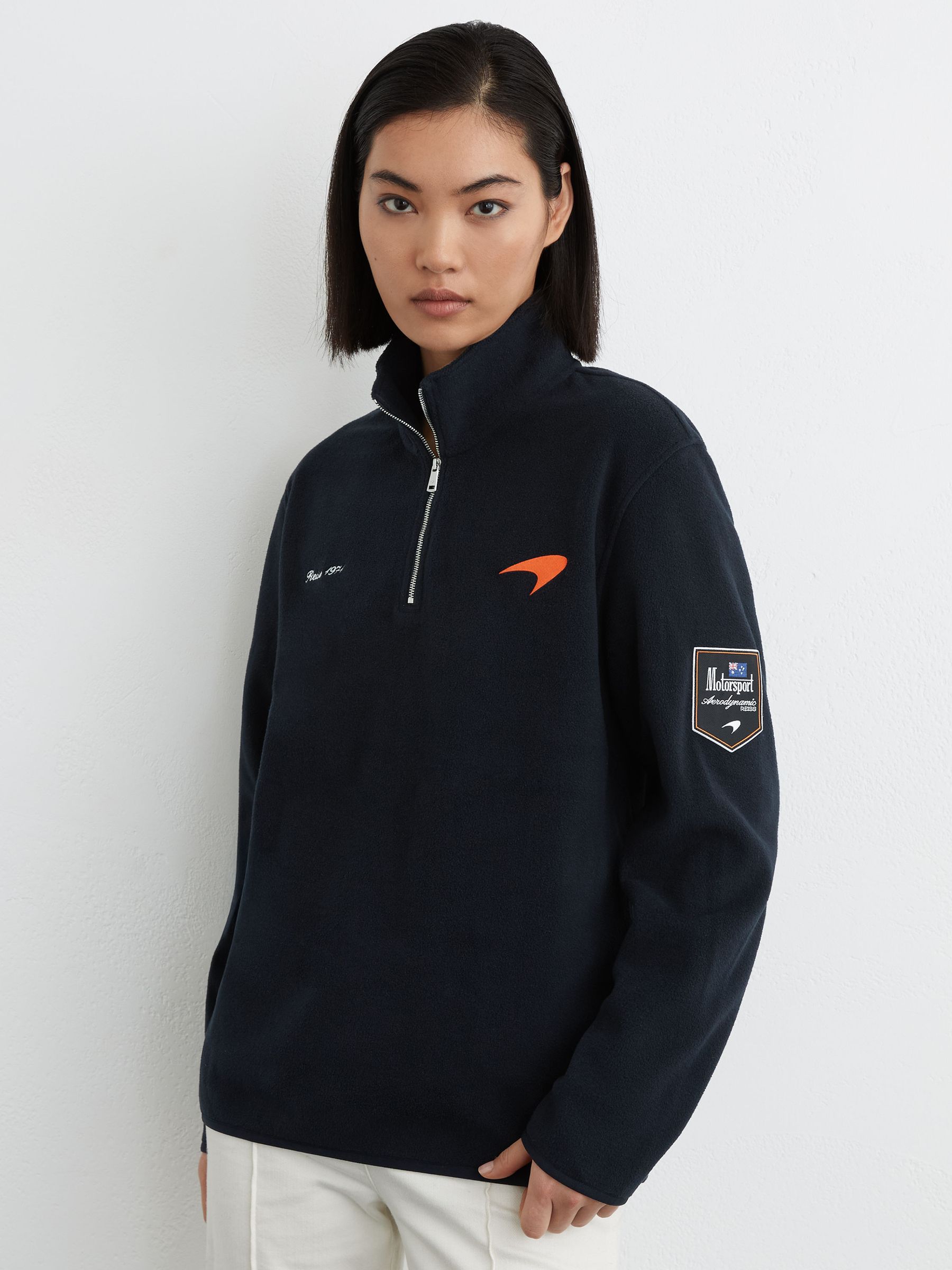 McLaren Racing Fleece Half-Zip Top Unisex-Fit in Navy - Image 4 of 9