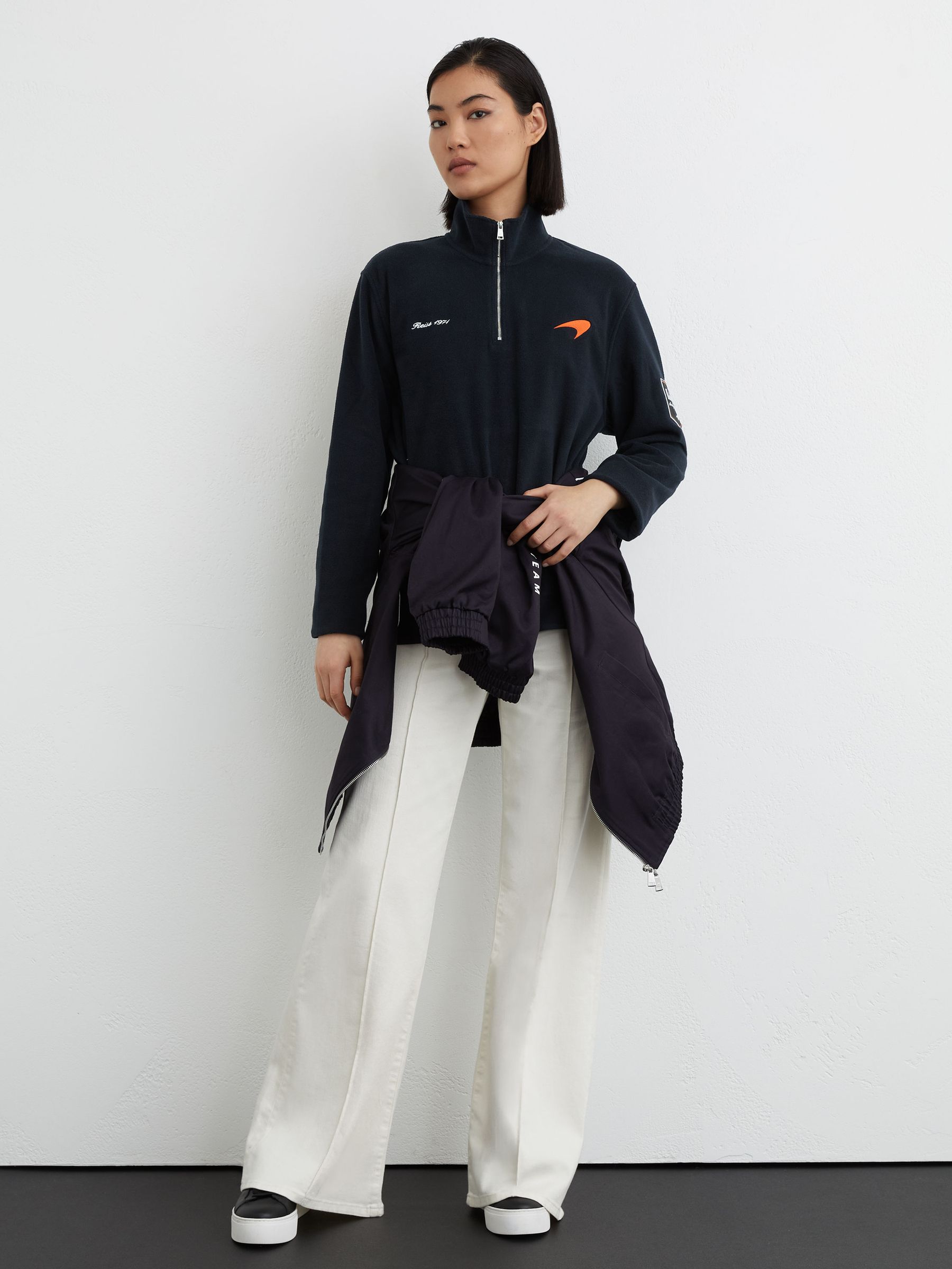 McLaren Racing Fleece Half-Zip Top Unisex-Fit in Navy - Image 5 of 9