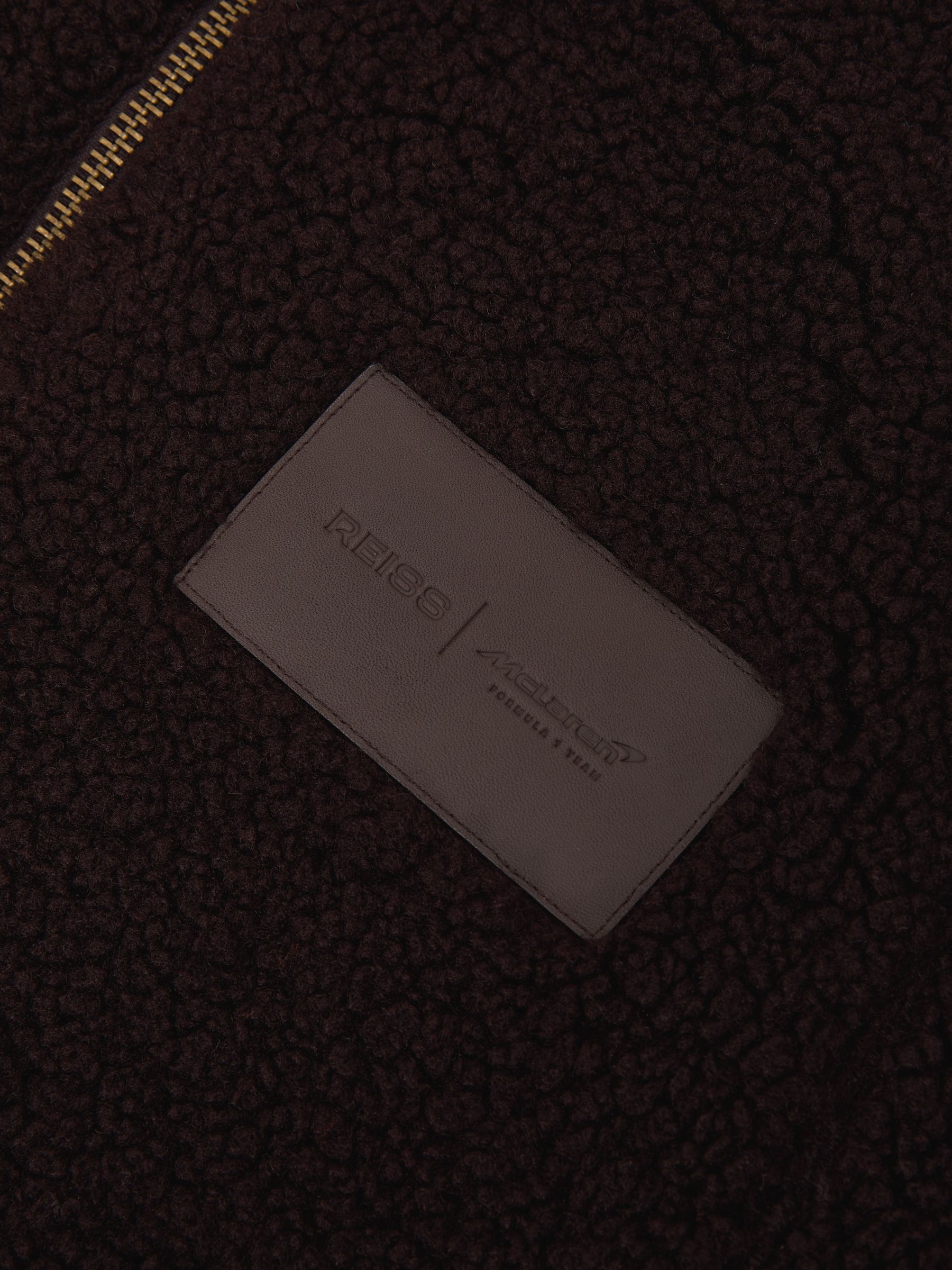 McLaren Chocolate Brown Racing Motorsport Fleece Jacket Unisex-Fit in Chocolate Brown - Image 10 of 10