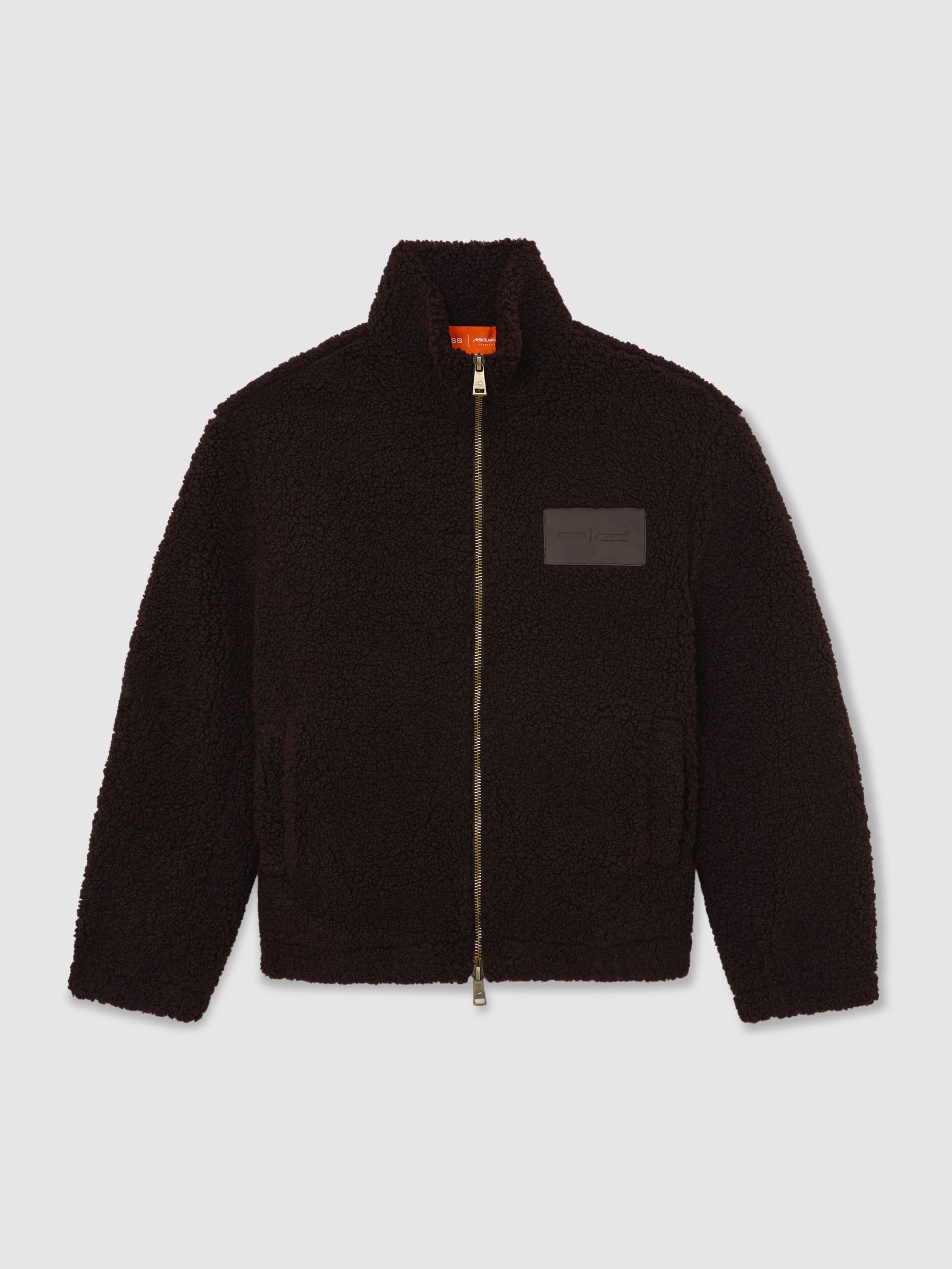 McLaren Chocolate Brown Racing Motorsport Fleece Jacket Unisex-Fit in Chocolate Brown - Image 2 of 10 McLaren Chocolate Brown Racing Motorsport Fleece Jacket Unisex-Fit in Chocolate Brown - Image 2 of 10