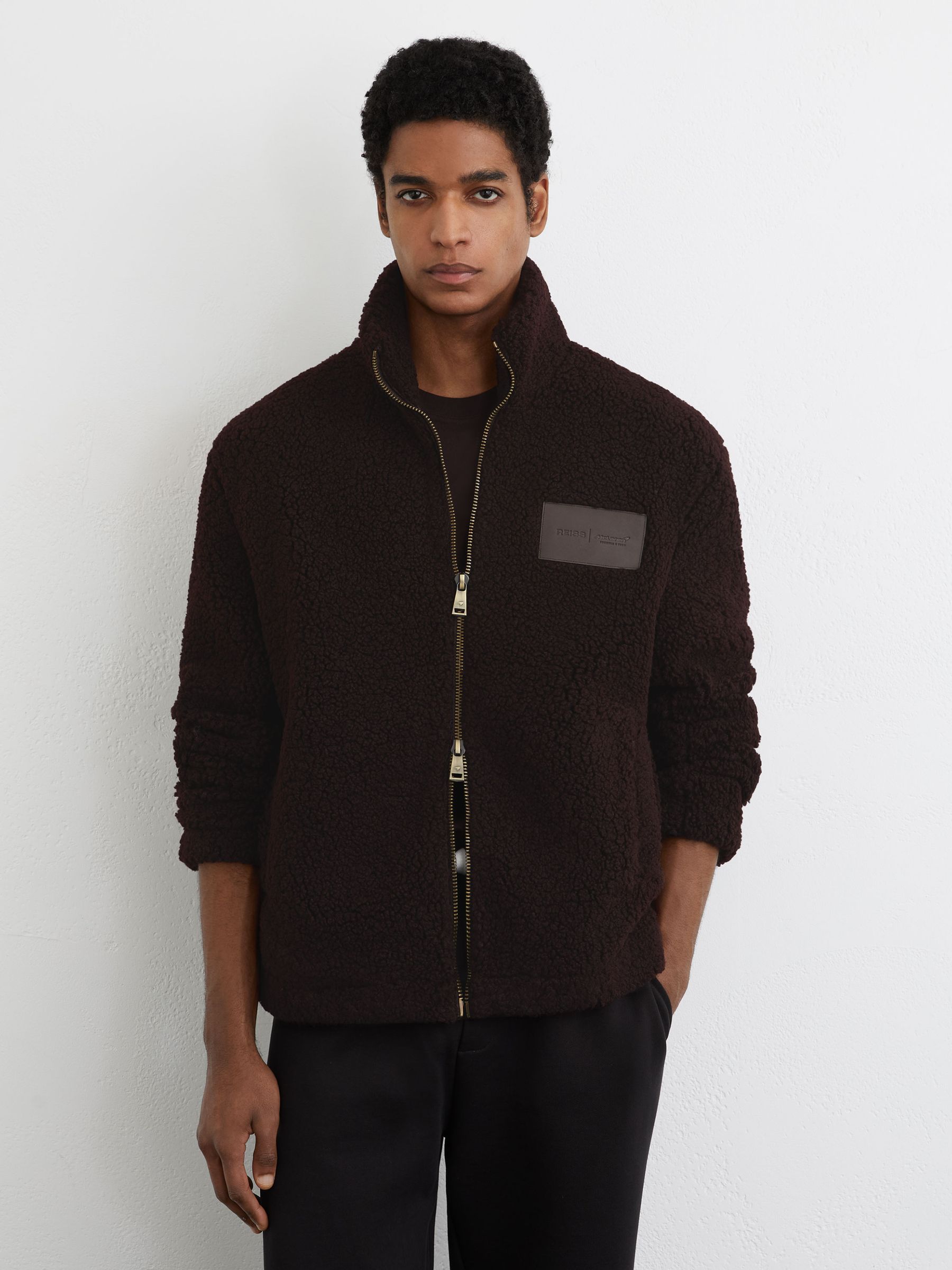 McLaren Chocolate Brown Racing Motorsport Fleece Jacket Unisex-Fit in Chocolate Brown - Image 4 of 10