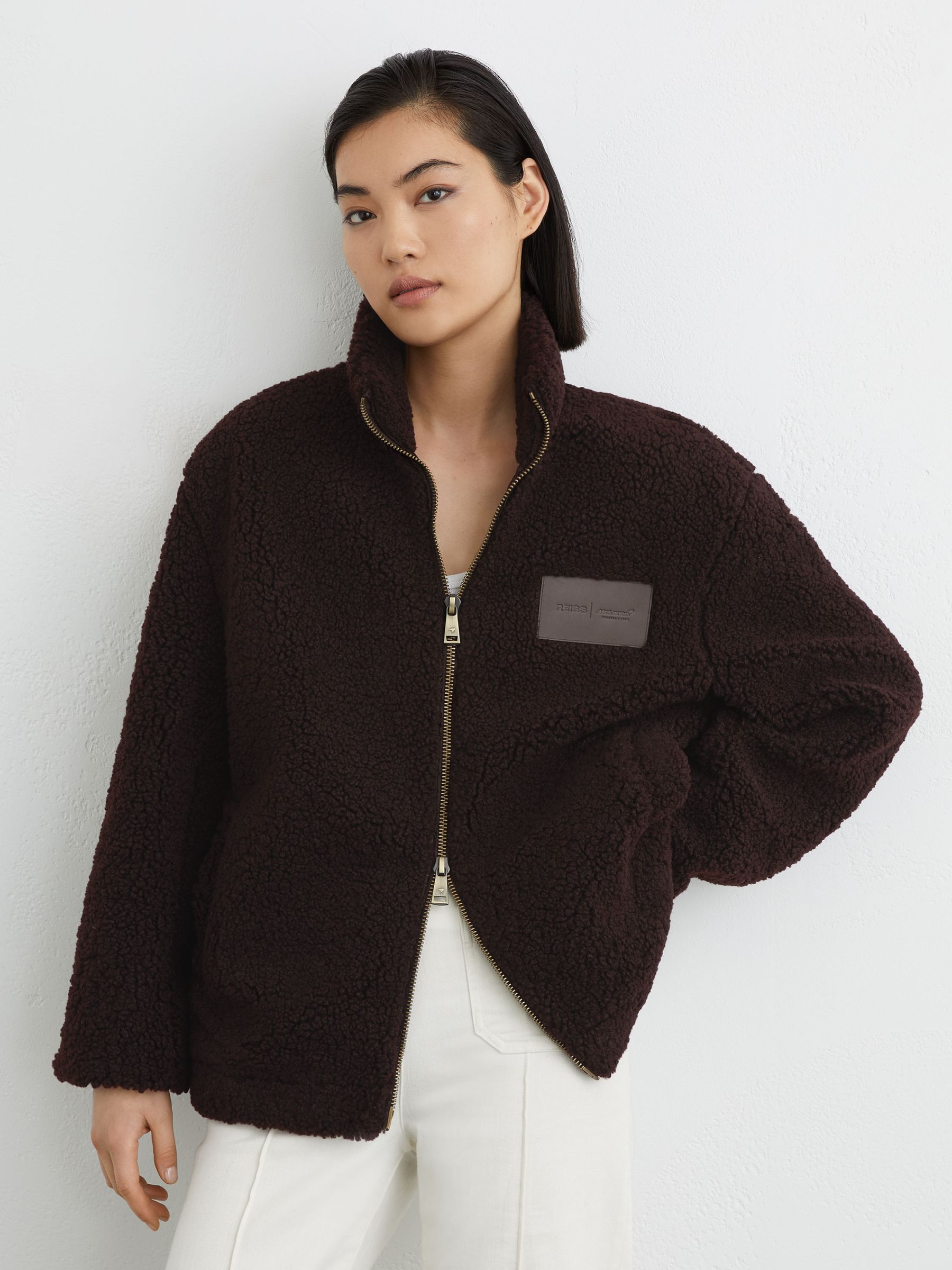 McLaren Chocolate Brown Racing Motorsport Fleece Jacket Unisex-Fit in Chocolate Brown - Image 6 of 10