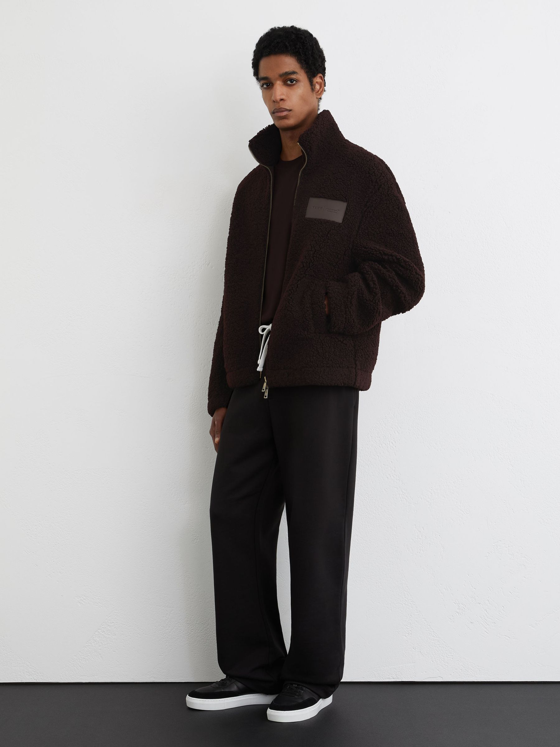 McLaren Chocolate Brown Racing Motorsport Fleece Jacket Unisex-Fit in Chocolate Brown - Image 8 of 10