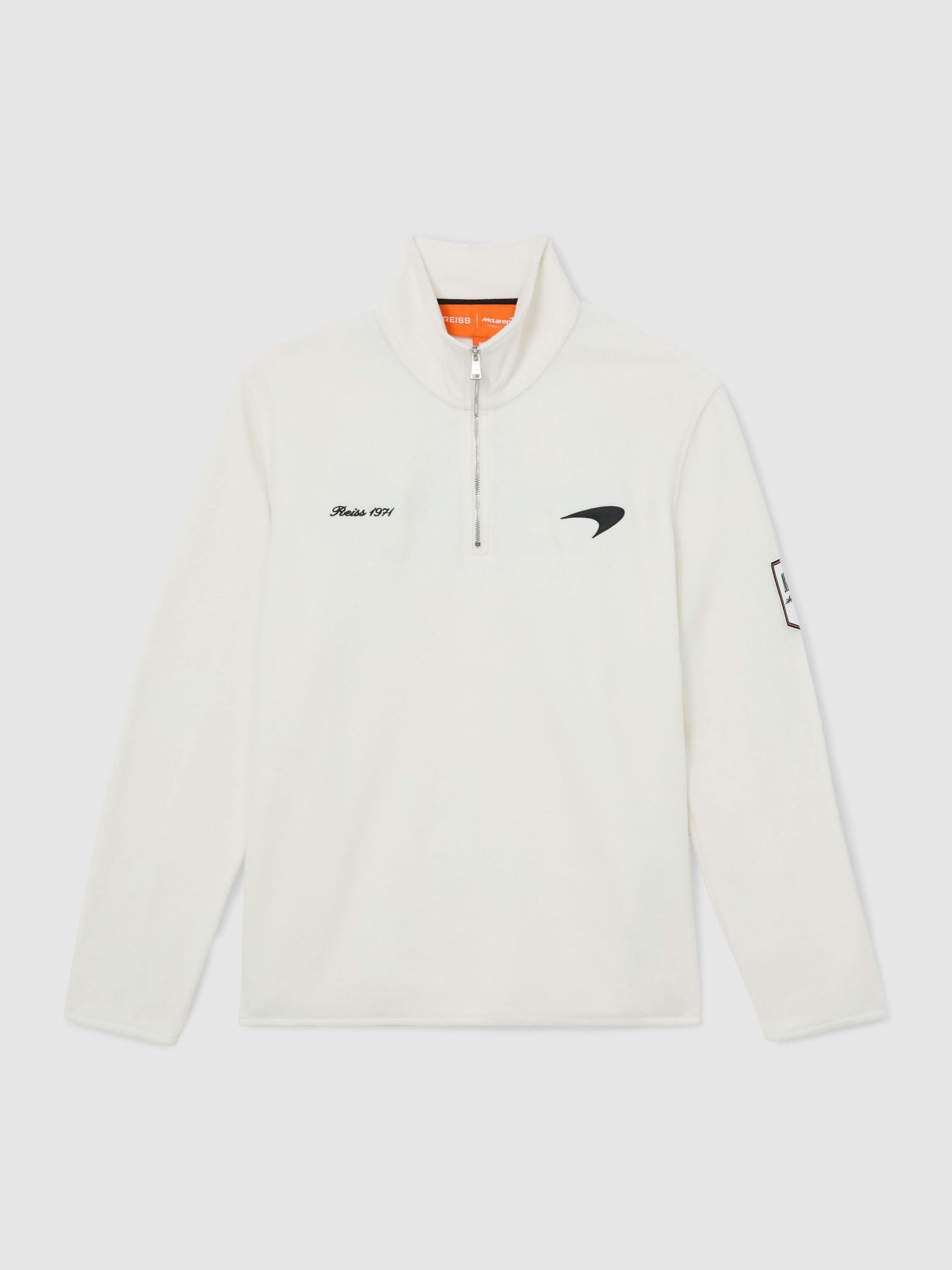 McLaren Racing Fleece Half-Zip Top Unisex-Fit in Off White - Image 2 of 6
