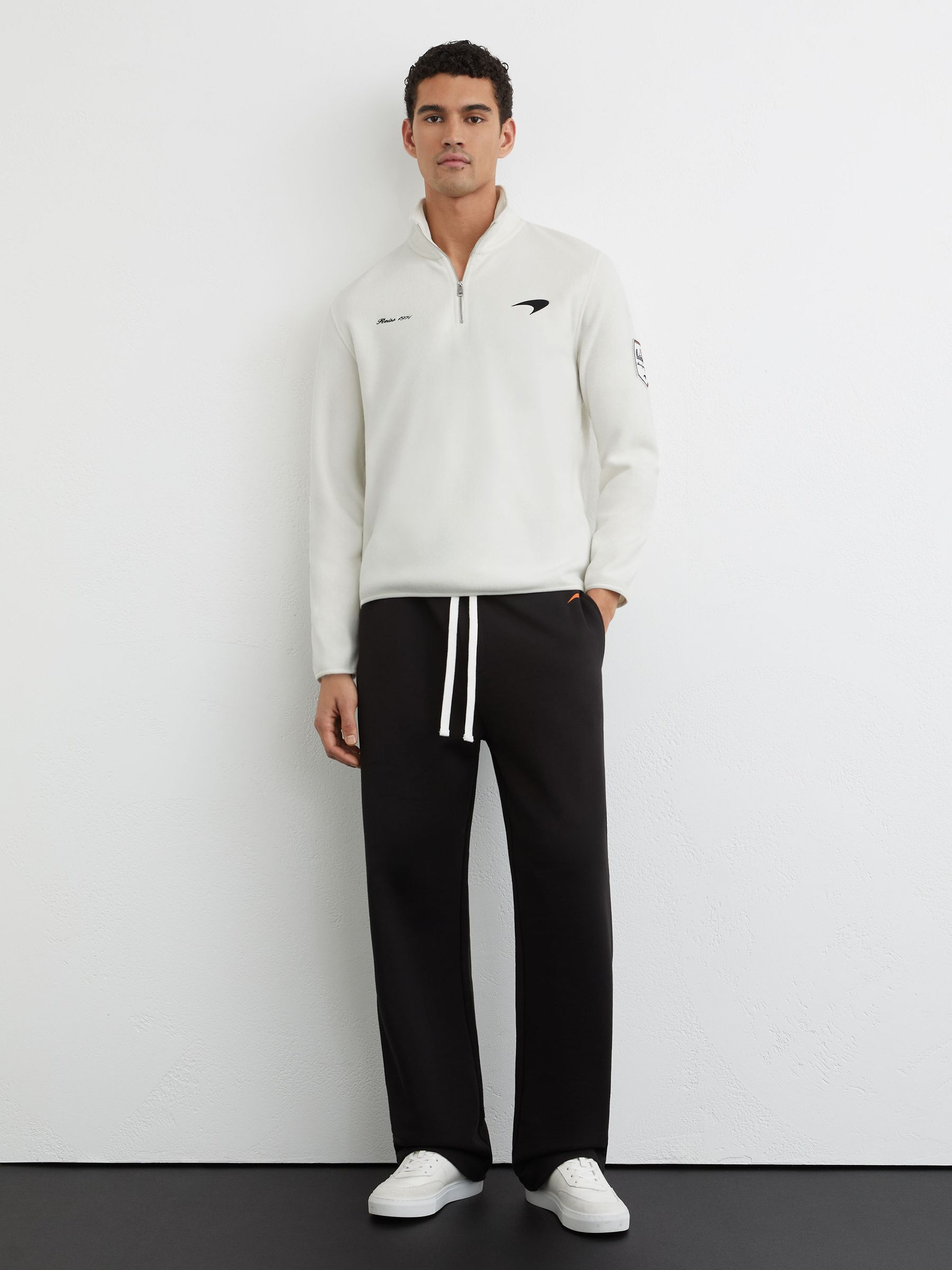 McLaren Racing Fleece Half-Zip Top Unisex-Fit in Off White - Image 3 of 6
