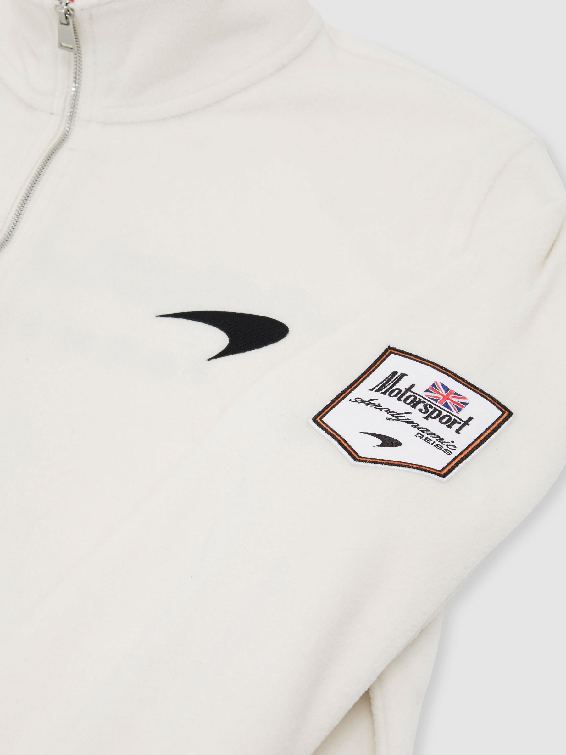McLaren Racing Fleece Half-Zip Top Unisex-Fit in Off White - image 3