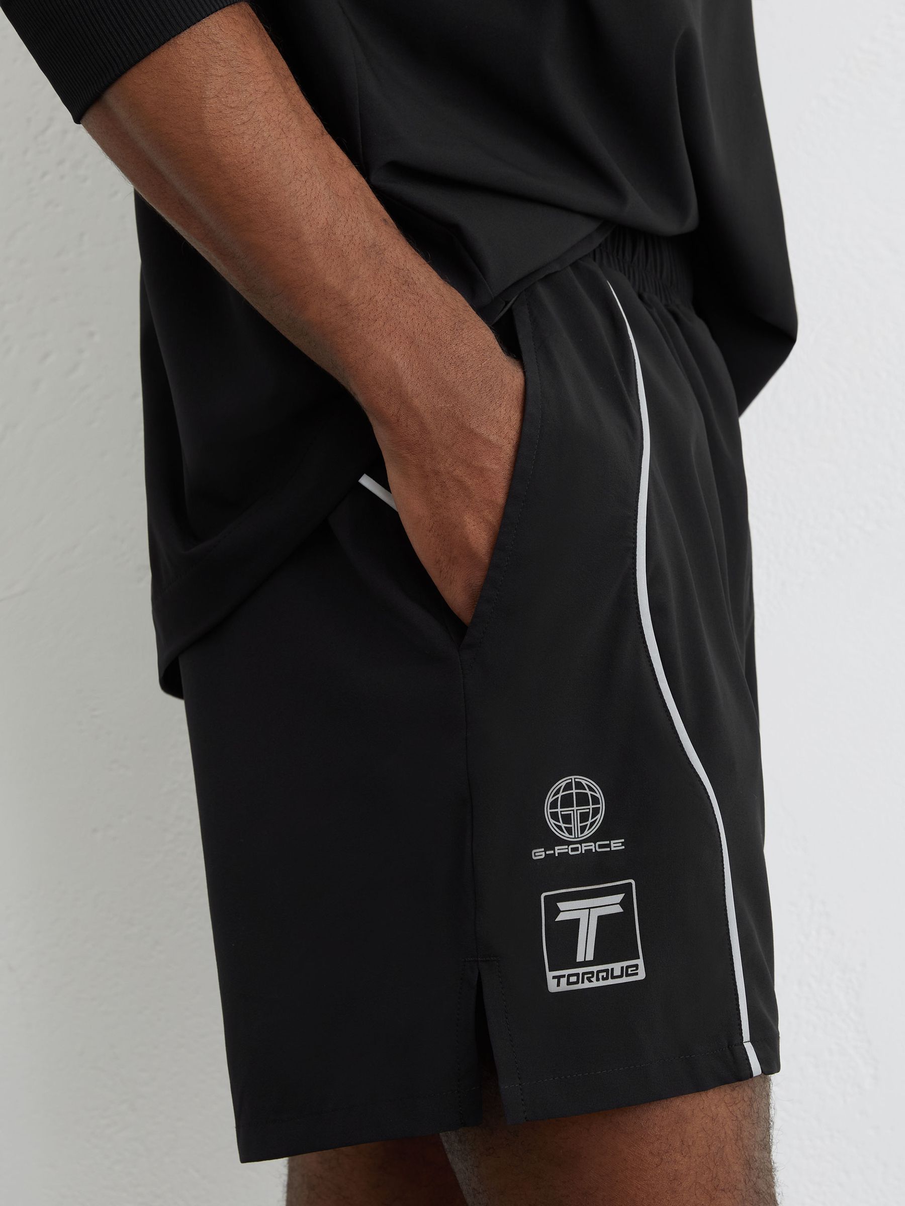 McLaren Racing Piped Track Shorts in Black - Image 1 of 7