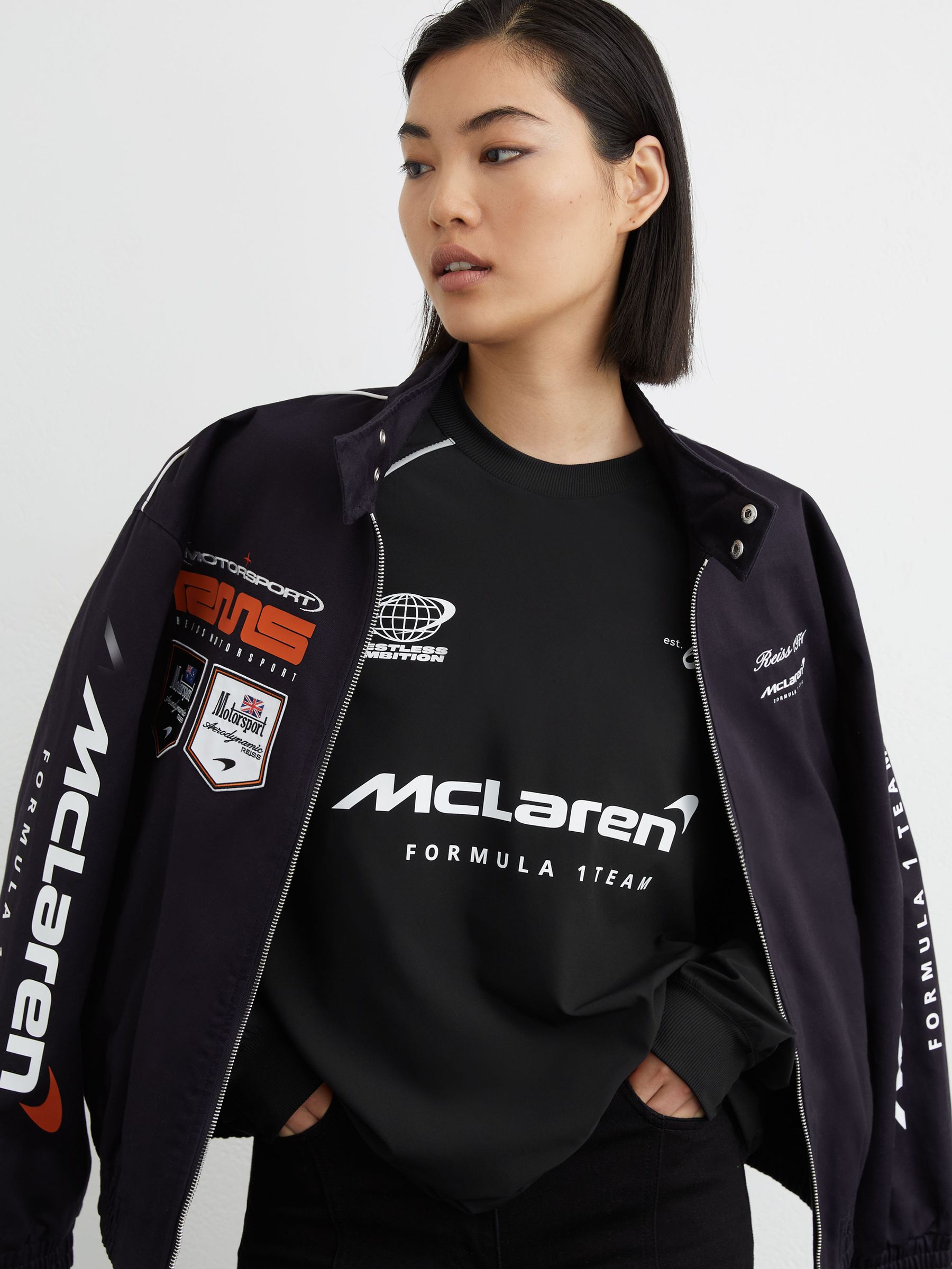 McLaren Racing Logo Track Top Unisex-Fit in Black - Image 4 of 8