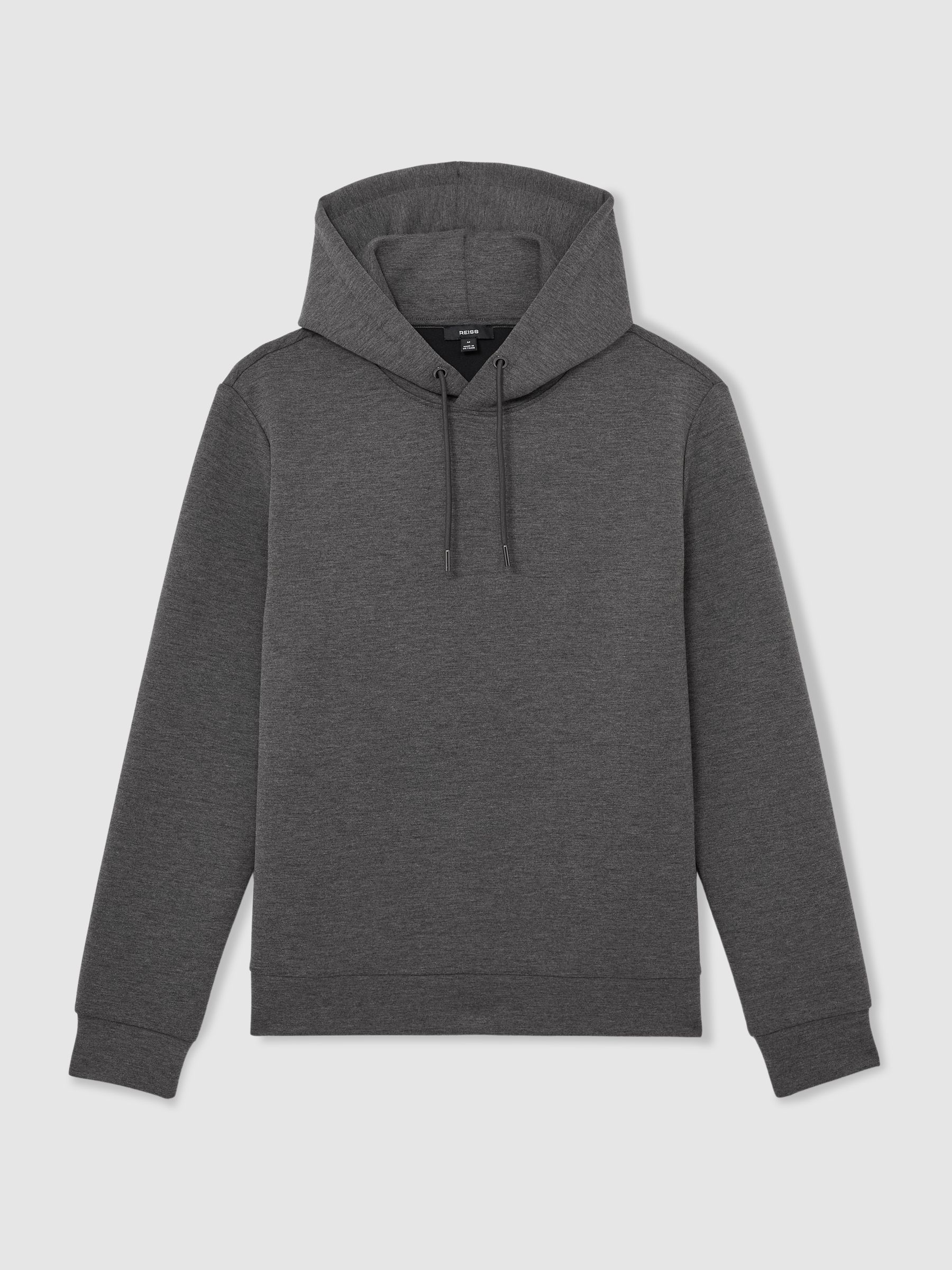Premium Interlock-Jersey Hoodie in Charcoal Melange - Image 2 of 6