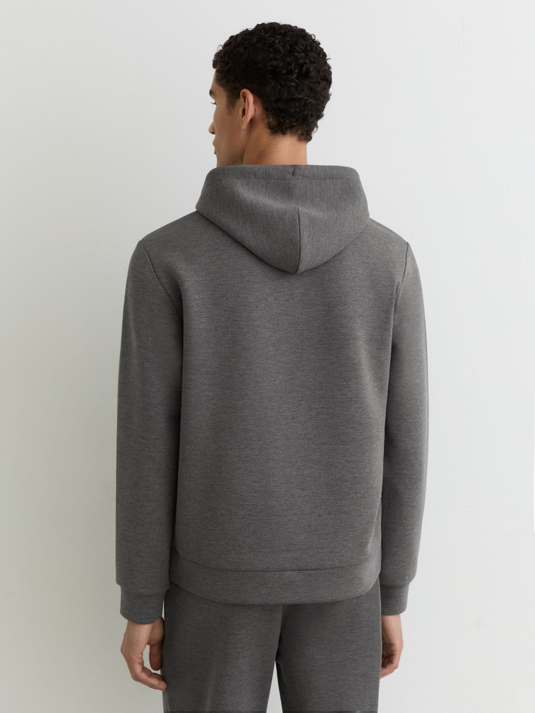 Premium Interlock-Jersey Hoodie in Charcoal Melange - image 4