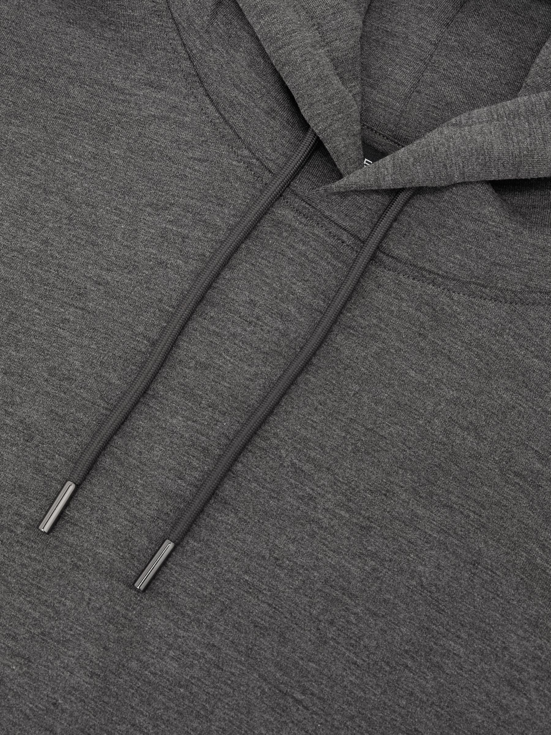 Premium Interlock-Jersey Hoodie in Charcoal Melange - Image 6 of 6