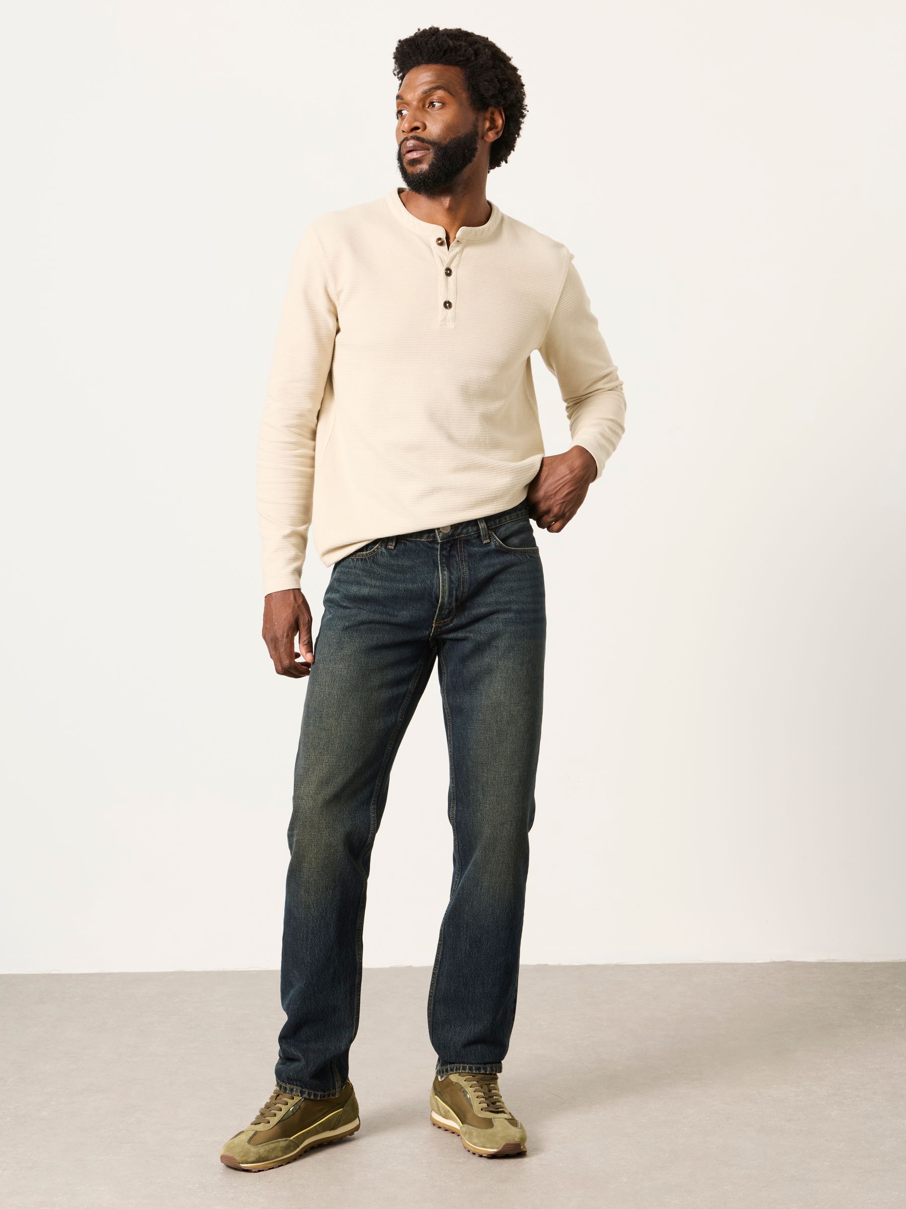 Dark Blue Straight Fit Jeans - Image 4 of 6
