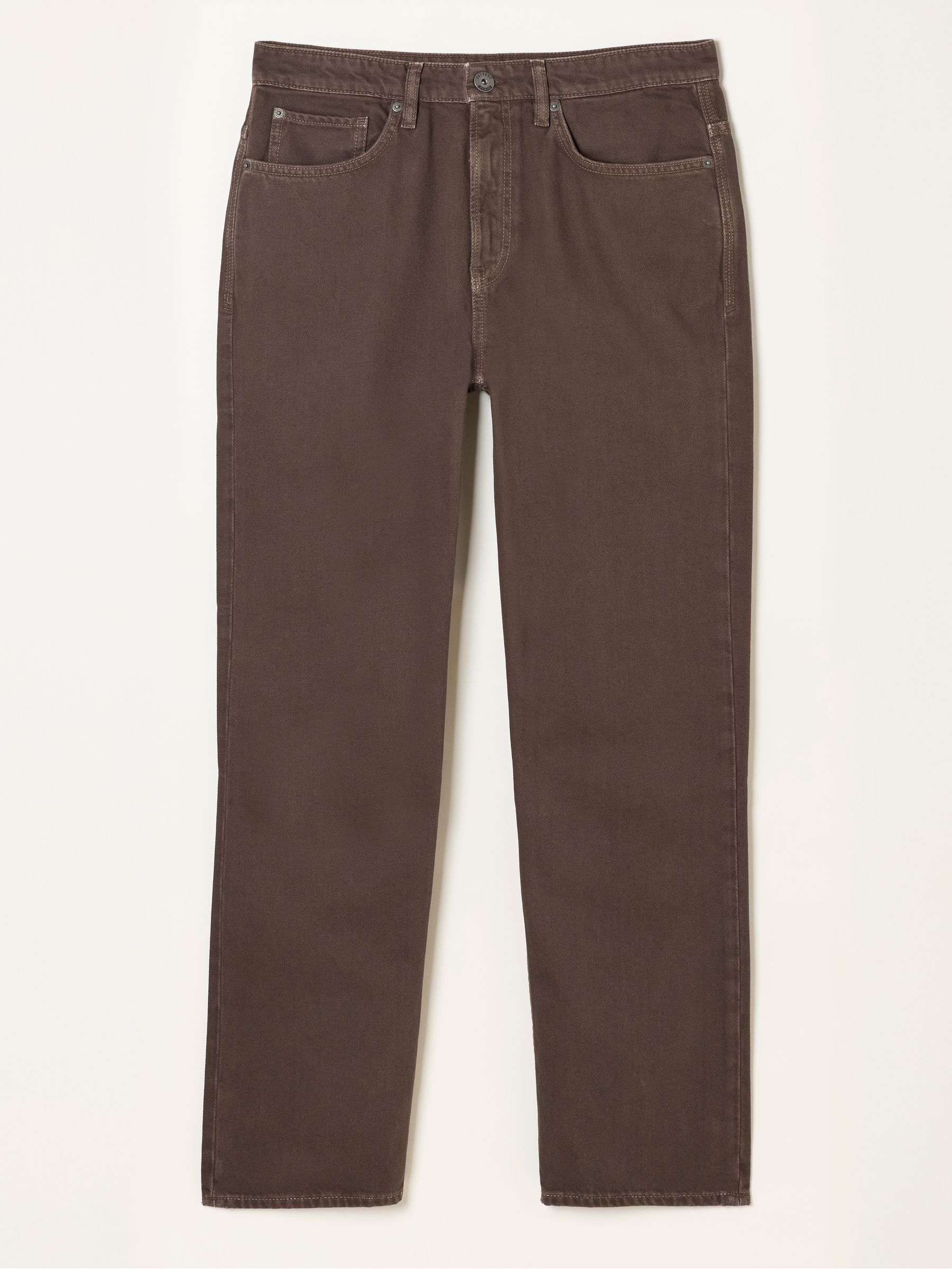 Chocolate Brown Relaxed Straight Fit Jeans - Image 6 of 6