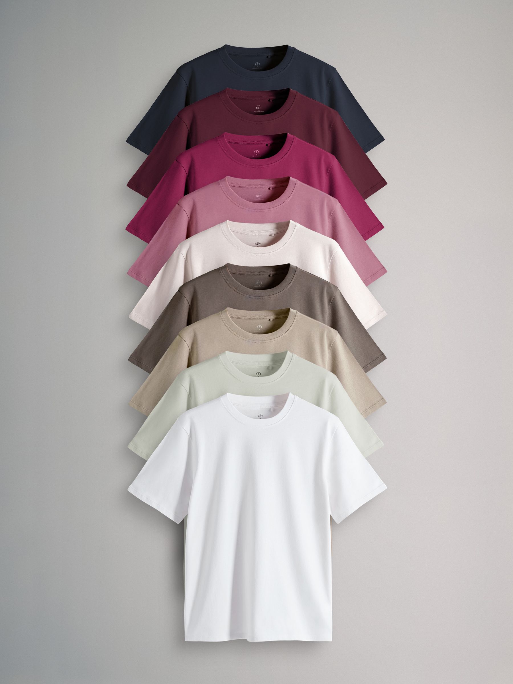 Multi Neutral/Pink 10 Pack Essential Short Sleeve T-Shirts - Image 1 of 6