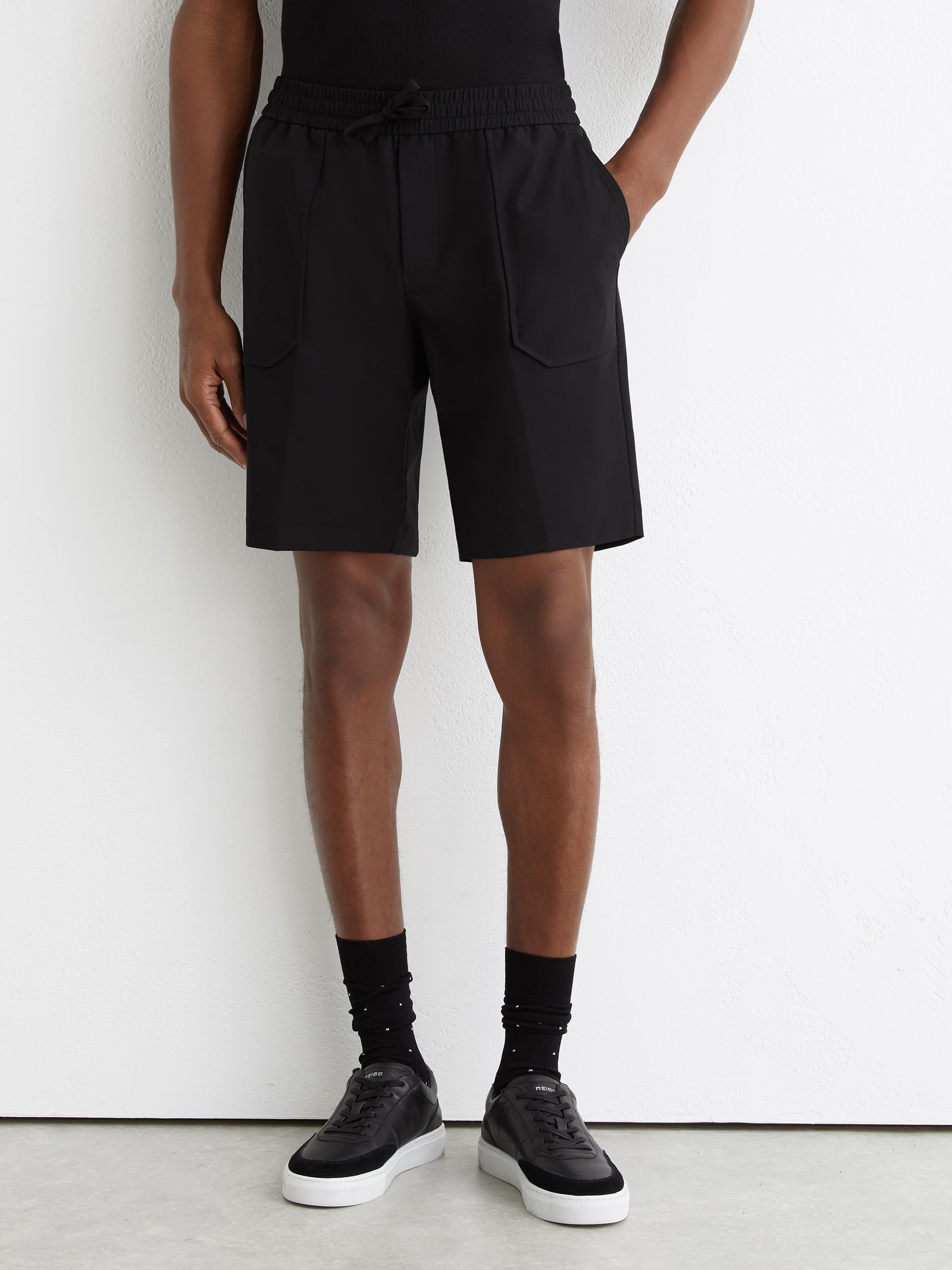 Technical Drawstring Short in Black - Image 3 of 6