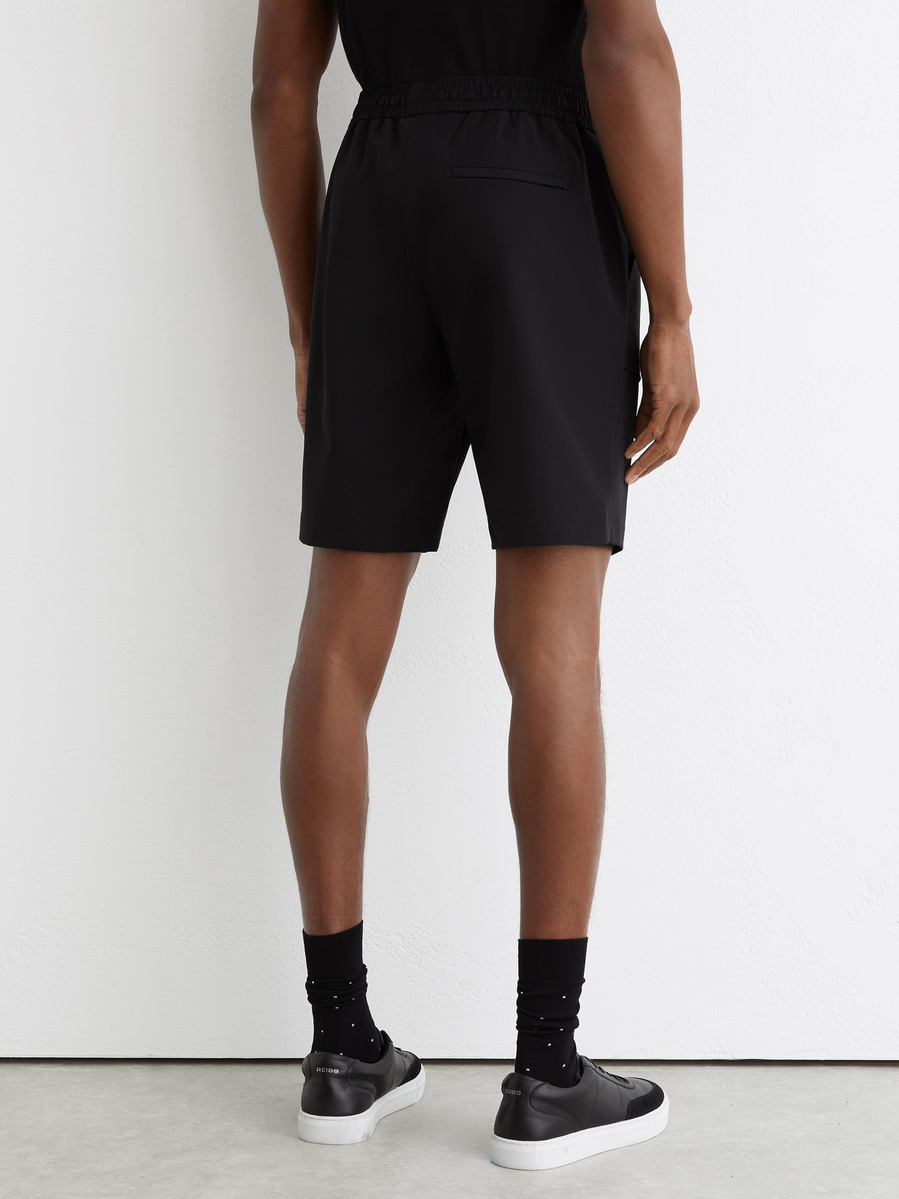 Technical Drawstring Shorts in Black - image 4