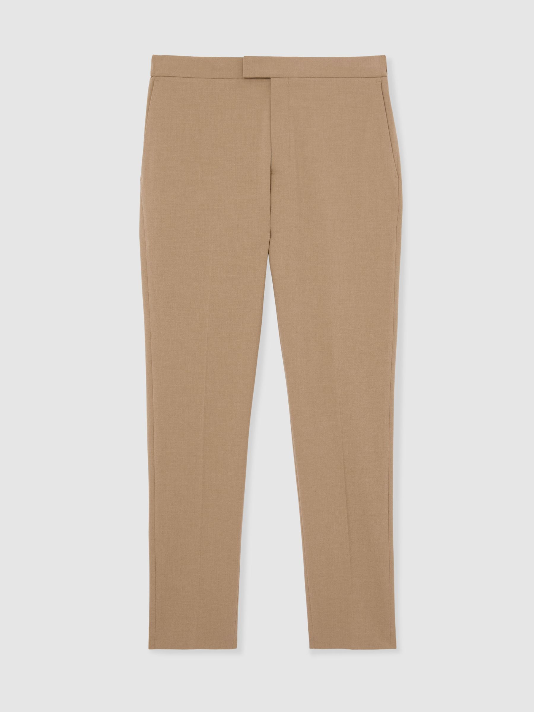 Stretch Slim-Fit Drawstring Trousers in Soft Camel Brown - image 1