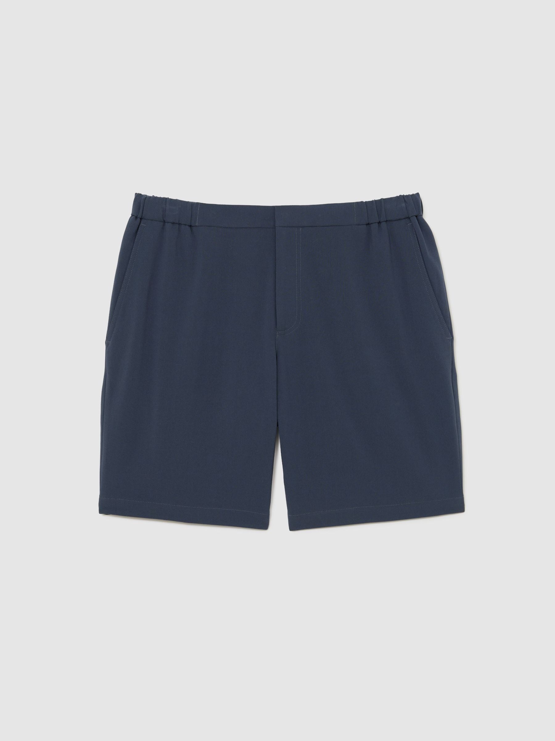 Drawstring Chino Shorts in Airforce Blue - Image 2 of 5 Drawstring Chino Shorts in Airforce Blue - Image 2 of 5