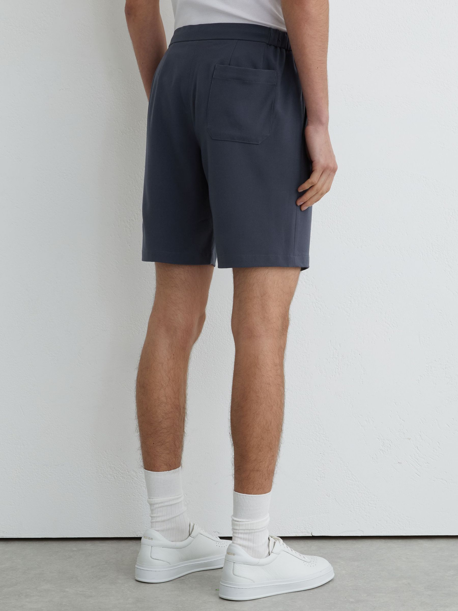 Drawstring Chino Shorts in Airforce Blue - Image 4 of 5