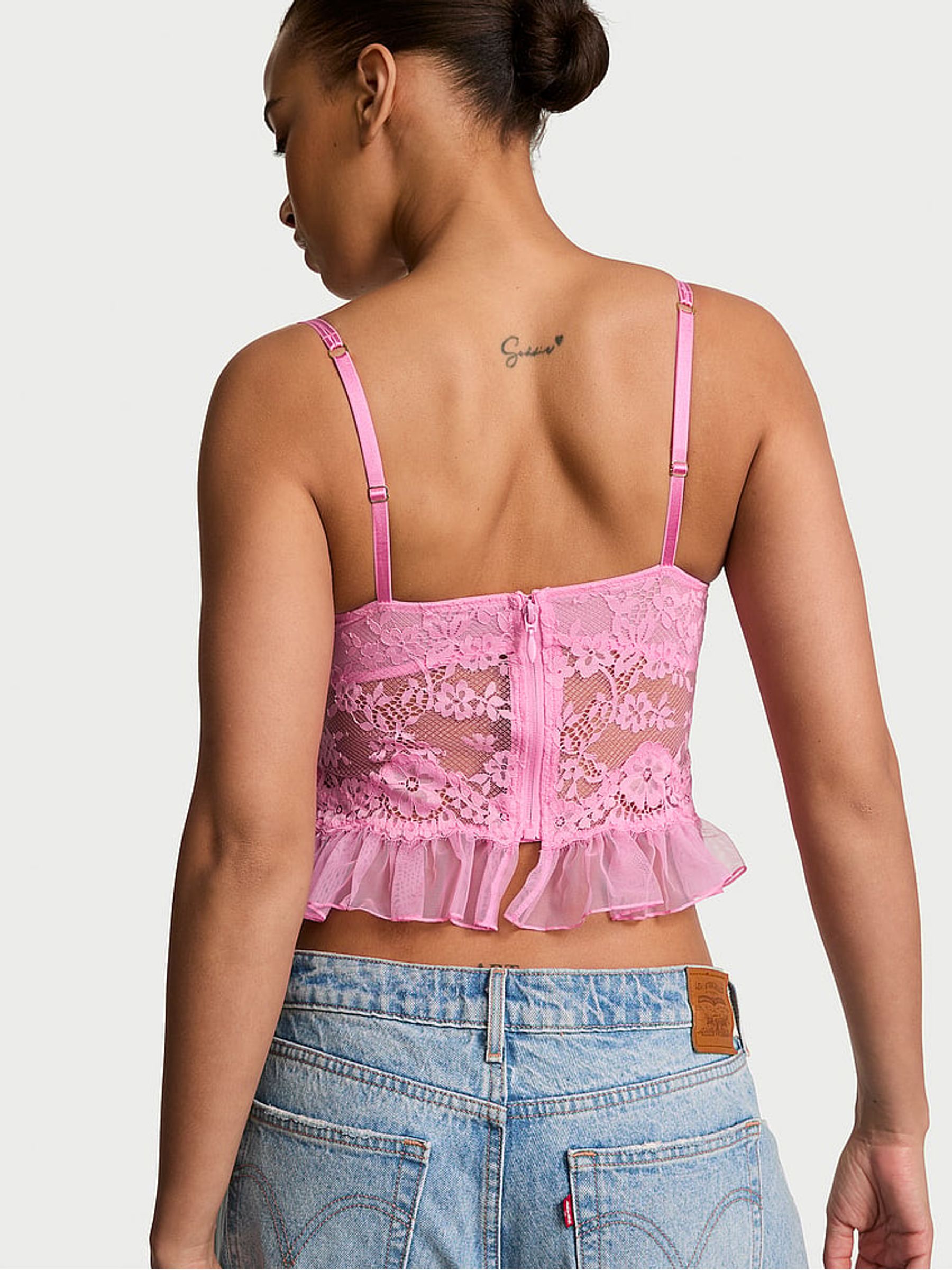 Pink Sugar Lace Ruffle Bra Top - Image 2 of 2