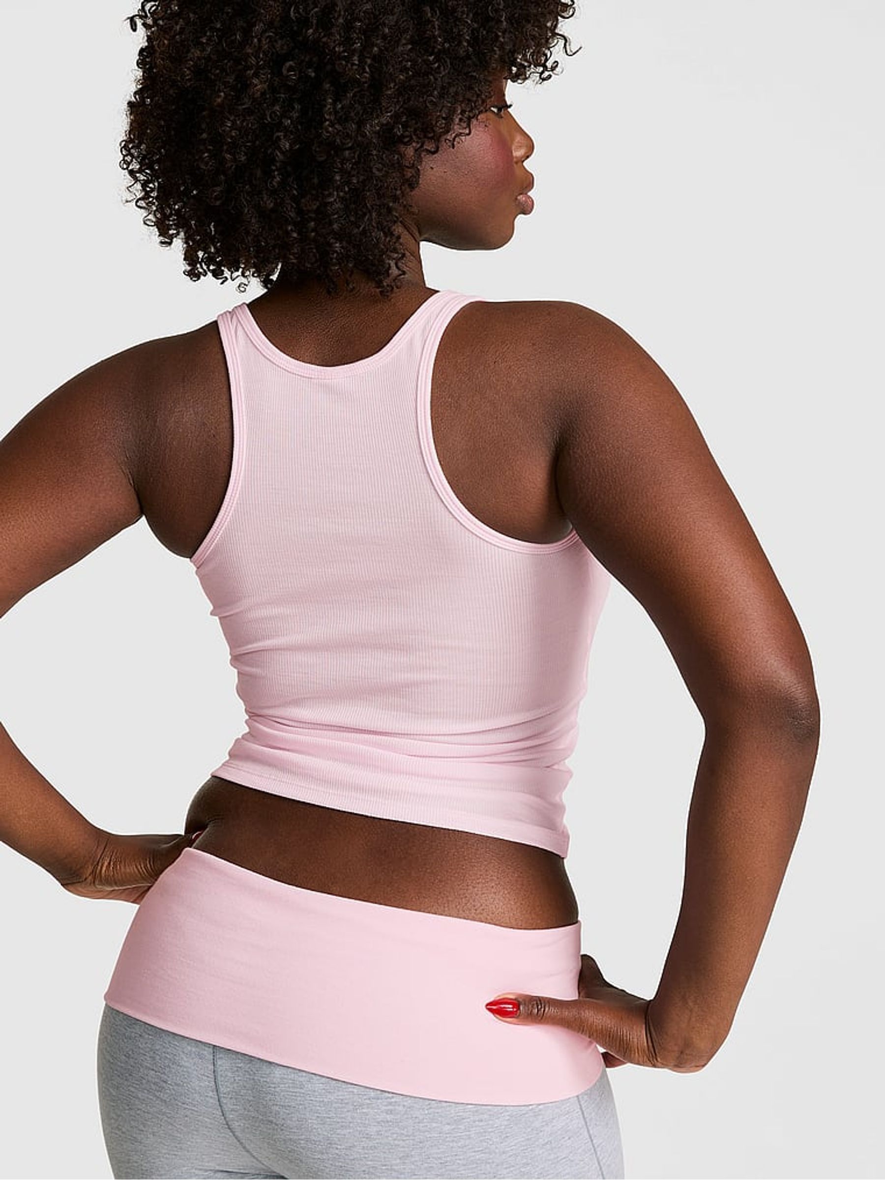 Pink Tulip Ribbed Tank Top - Image 2 of 2