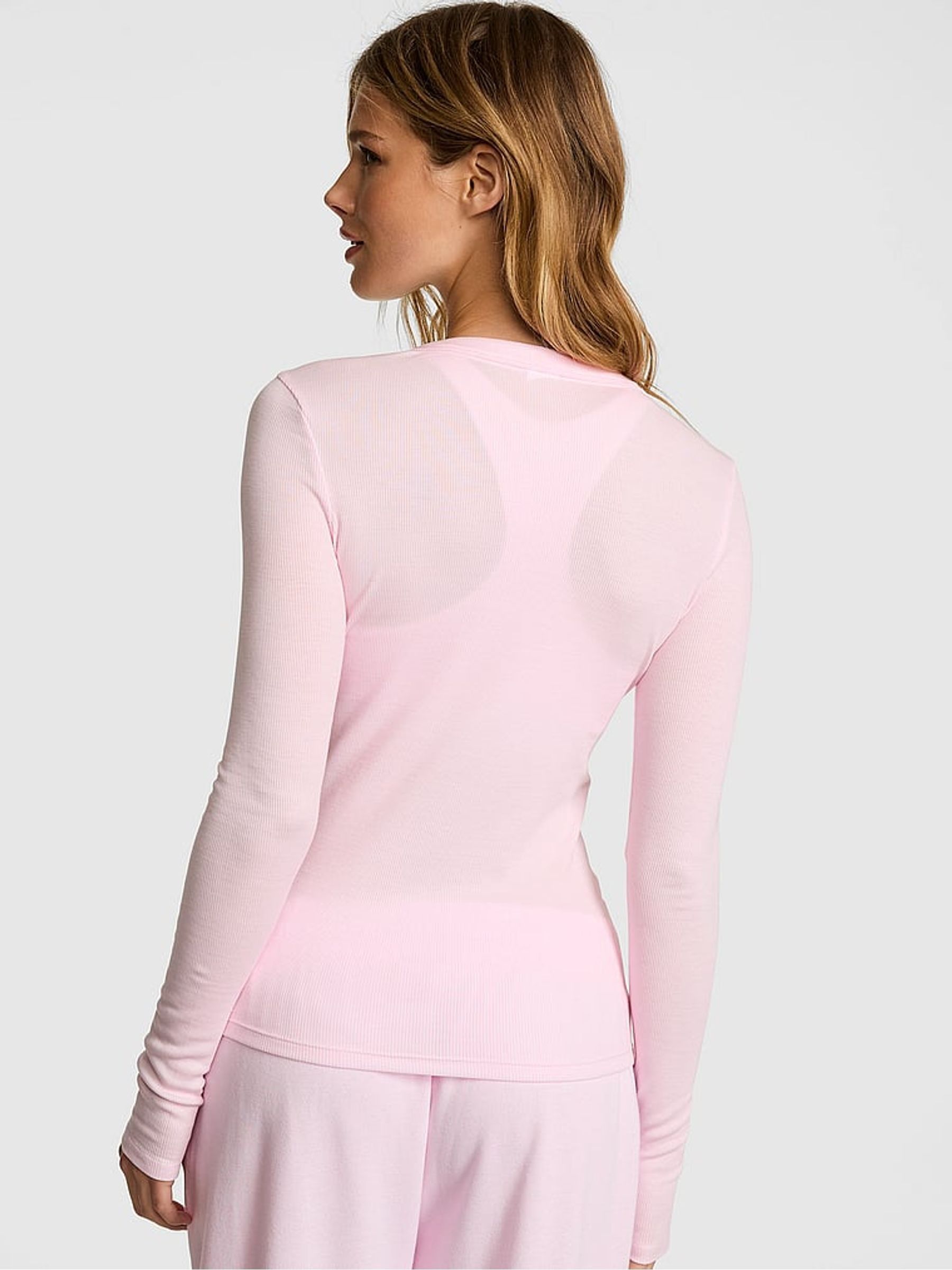 Pink Tulip Ribbed Long Sleeve T-Shirt - Image 2 of 2