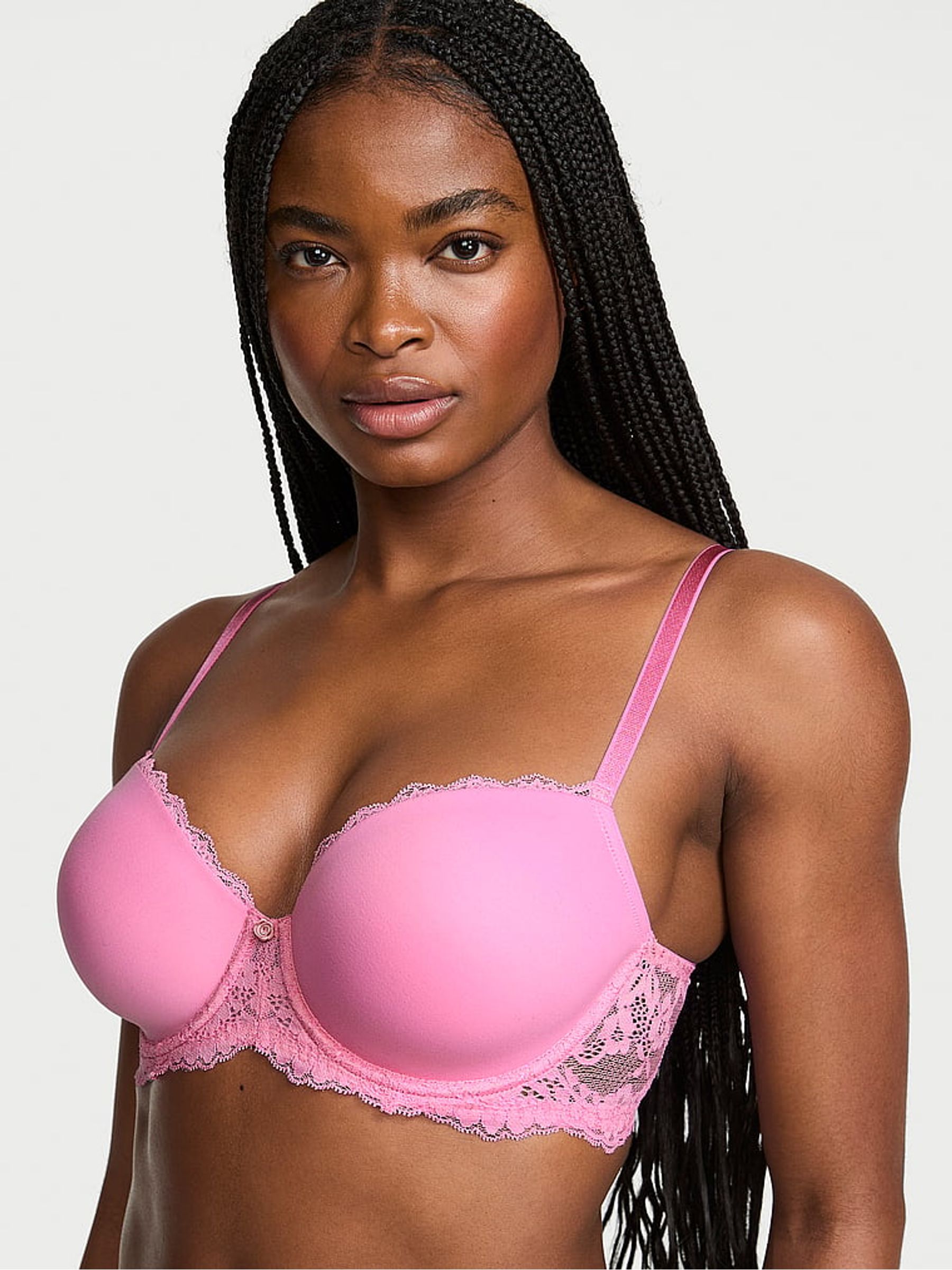 Pink Sugar Lace Trim Lightly Lined Demi Bra - Image 1 of 2