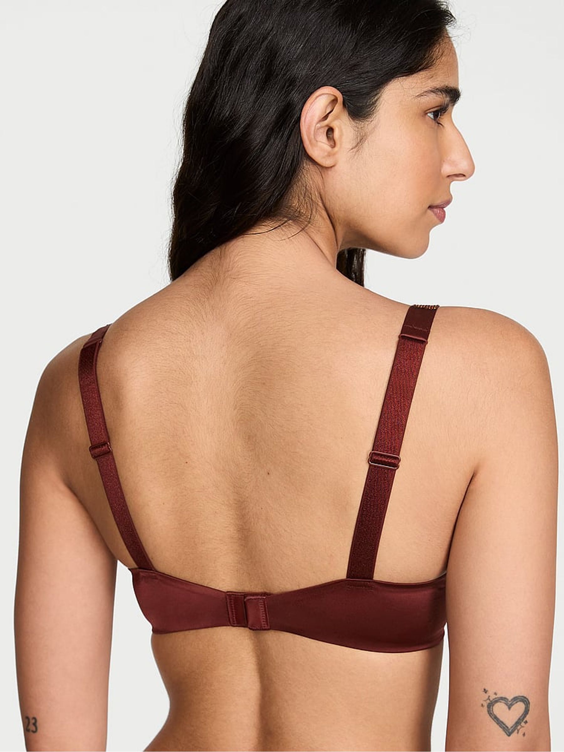 Dark Chili Brown Push Up Shine Strap Bra - Image 3 of 4