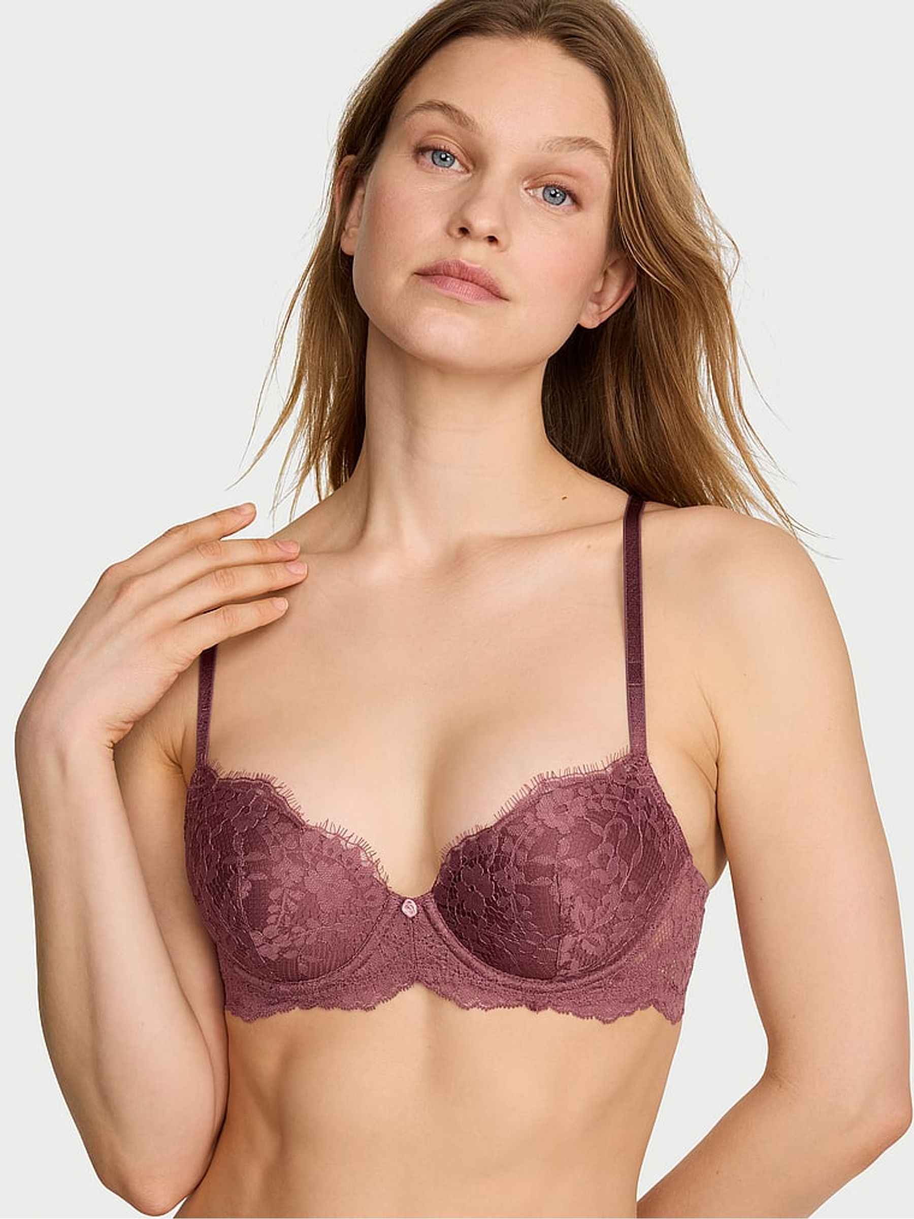 Morning Rose Pink Lightly Lined Demi Lace Bra - Image 2 of 3